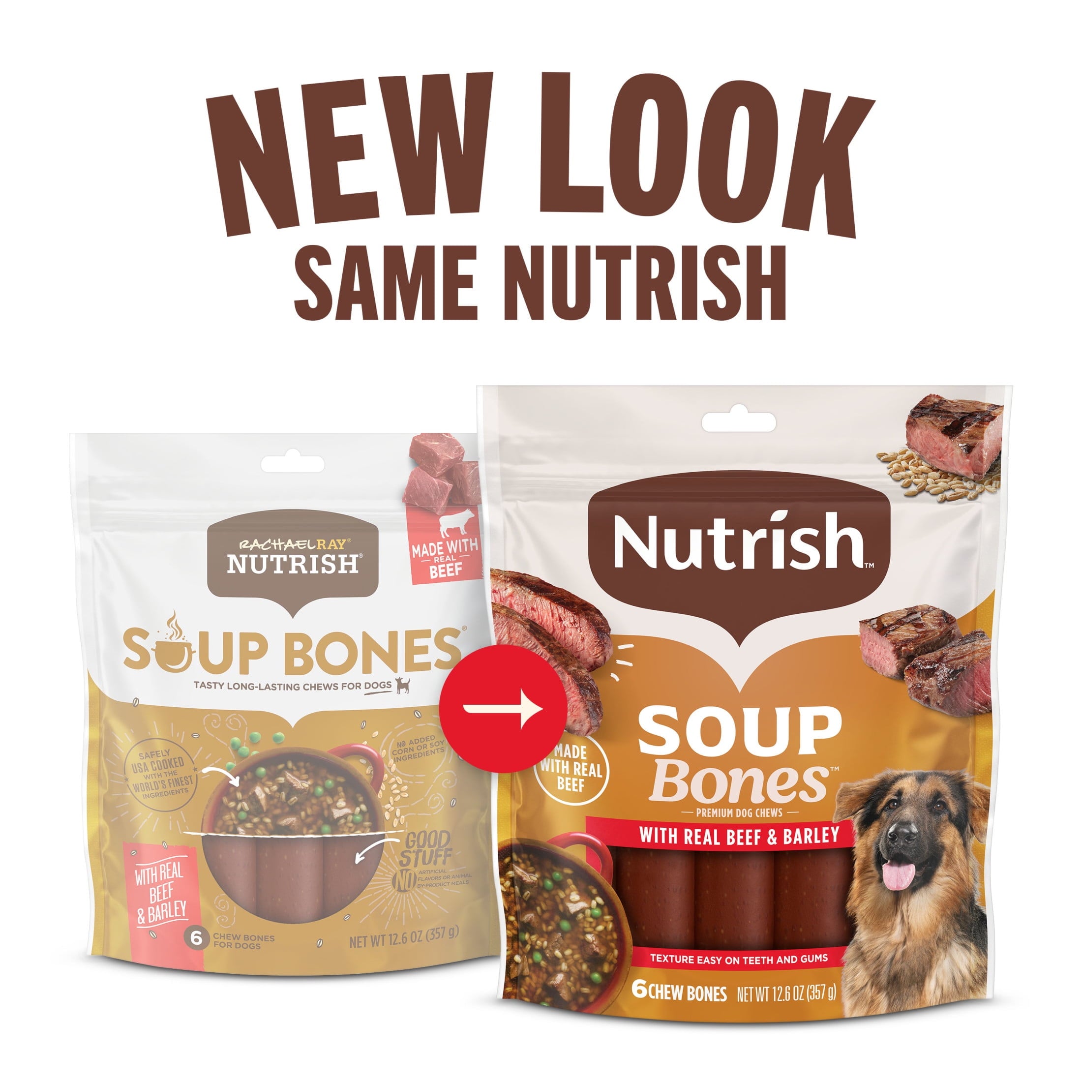 Soup Bones Premium Dog Chews with Real Beef and Barley, 6 Chews (Rachael Ray) - Image 2