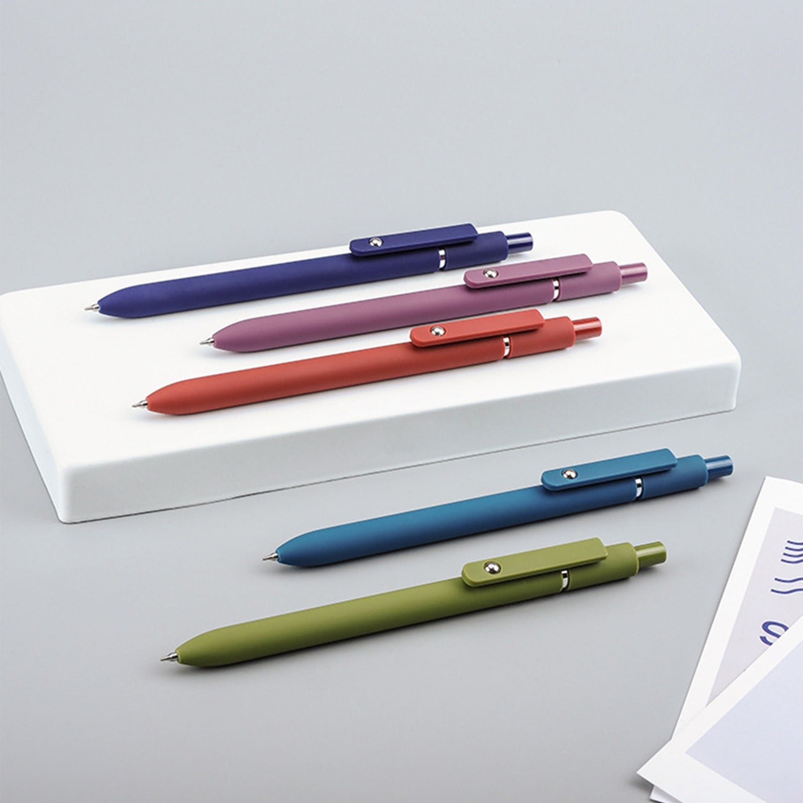 WITYUKE 5 Piece Rollerball Gel Pen Set, Multicolor Press Type Writing Instruments, Quick Dry Refillable Pens, Plastic & Metal Construction f - Image 3
