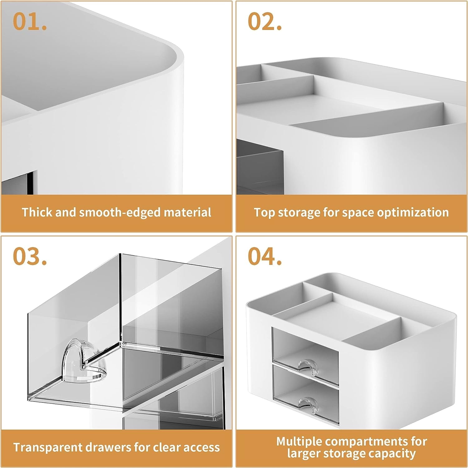 Pen Organizer with 2 Drawer, Multi-Functional Pencil Holder for Desk, Desk Organizers and Accessories with 5 Compartm... - Image 2