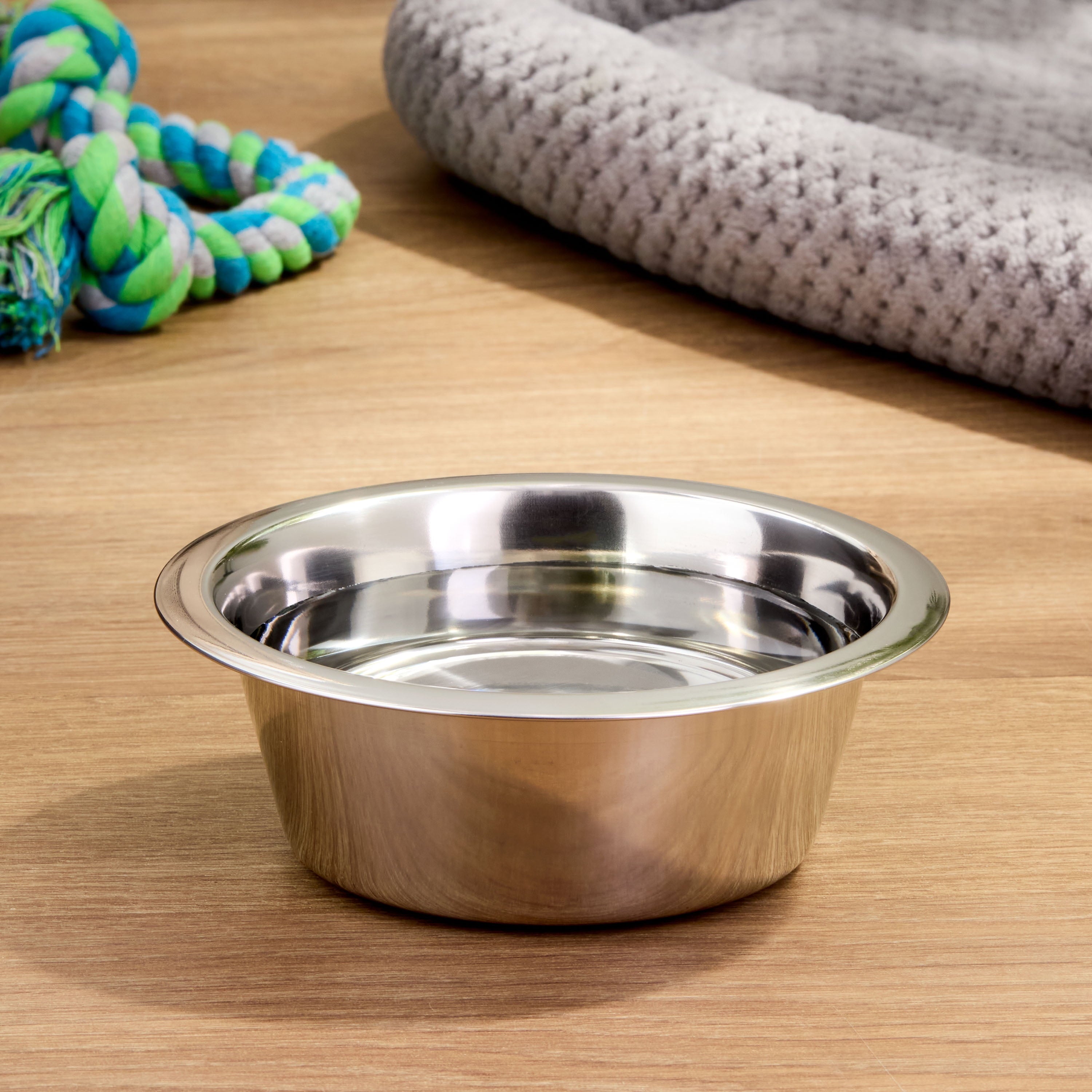 Stainless Steel Paw & Beads Imprint Dog Bowl Small - Image 2