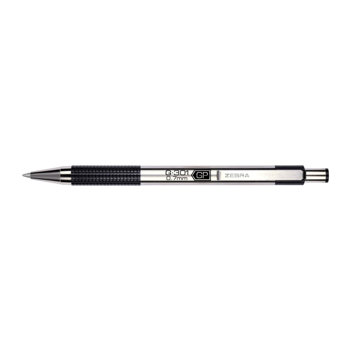 Zebra G-301 Stainless Steel Retractable Gel Pen, 0.7mm, Black Ink - Image 3