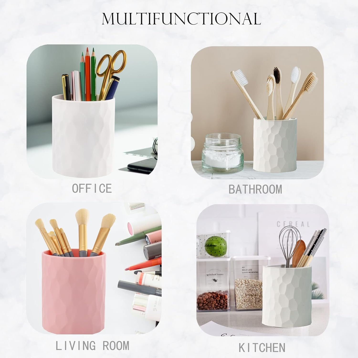 Silicone Pen Holder, Nordic Modern Minimalist Makeup Organizer for Desk, Waterproof Office Supplies, Multifunctional ... - Image 2