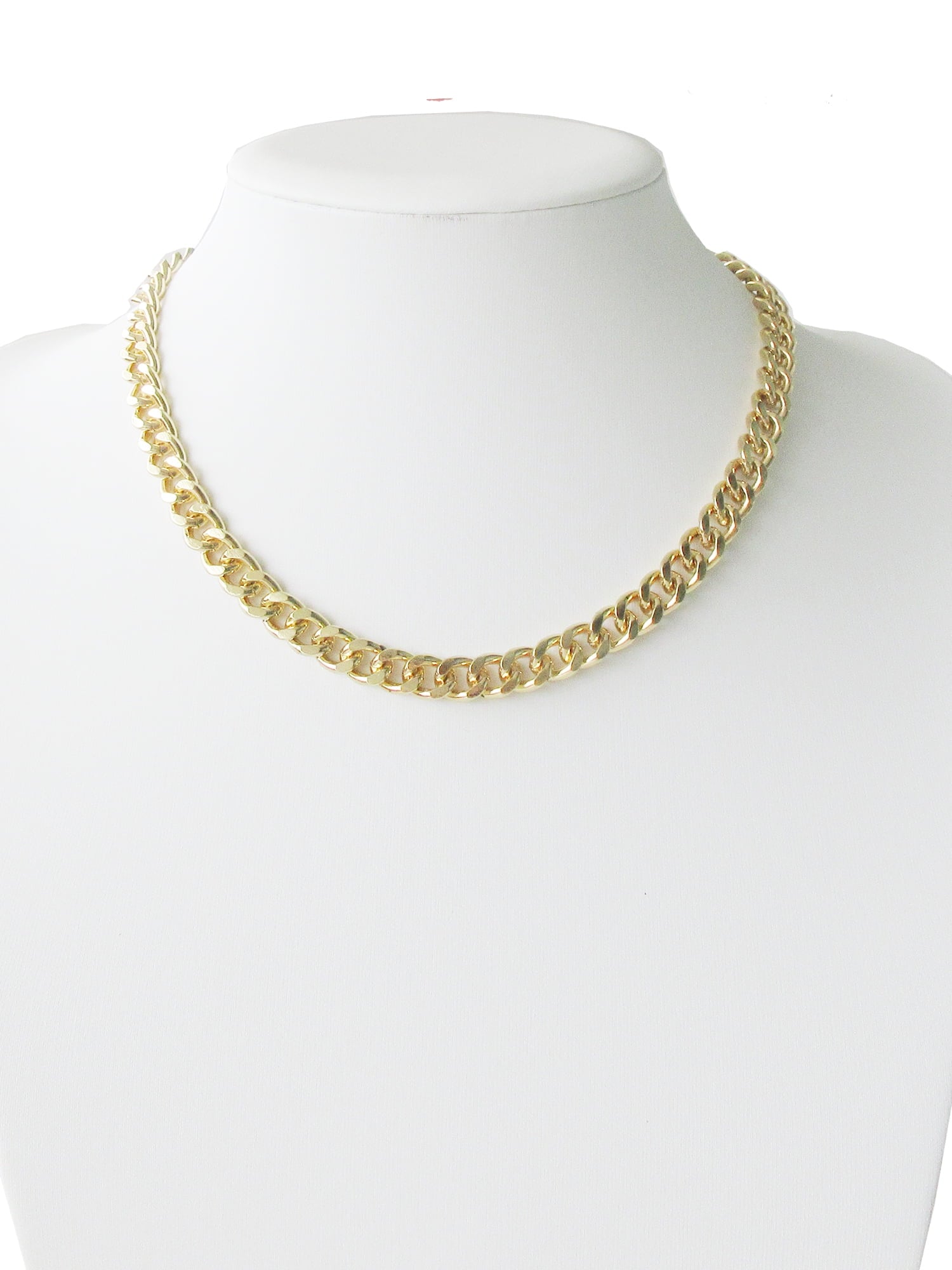 Women's Gold Tone Chunky Curb Chain Necklace 17" with Extender - Image 3