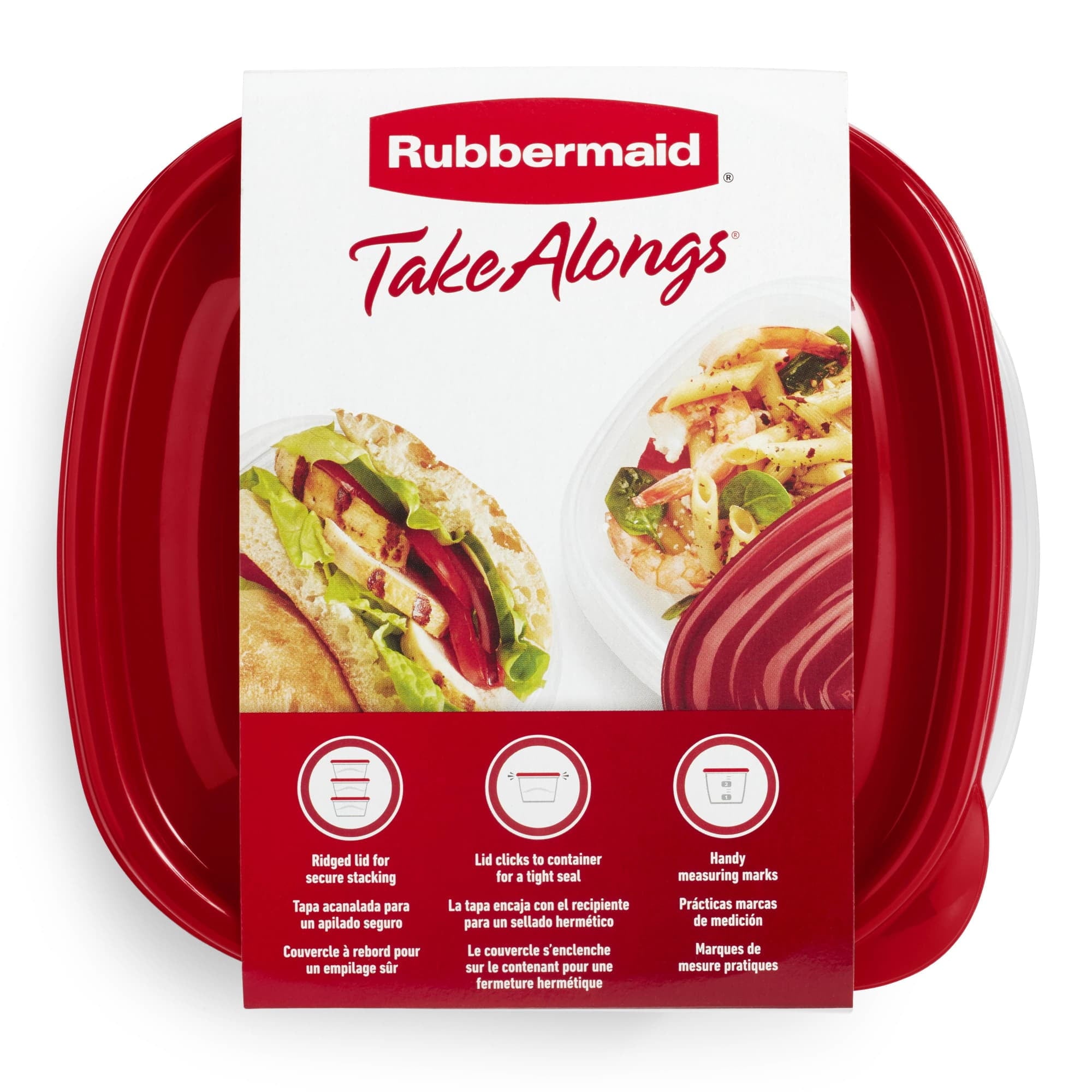 TakeAlongs Square Food Storage Containers, Ruby Red, 10 pack - Image 2