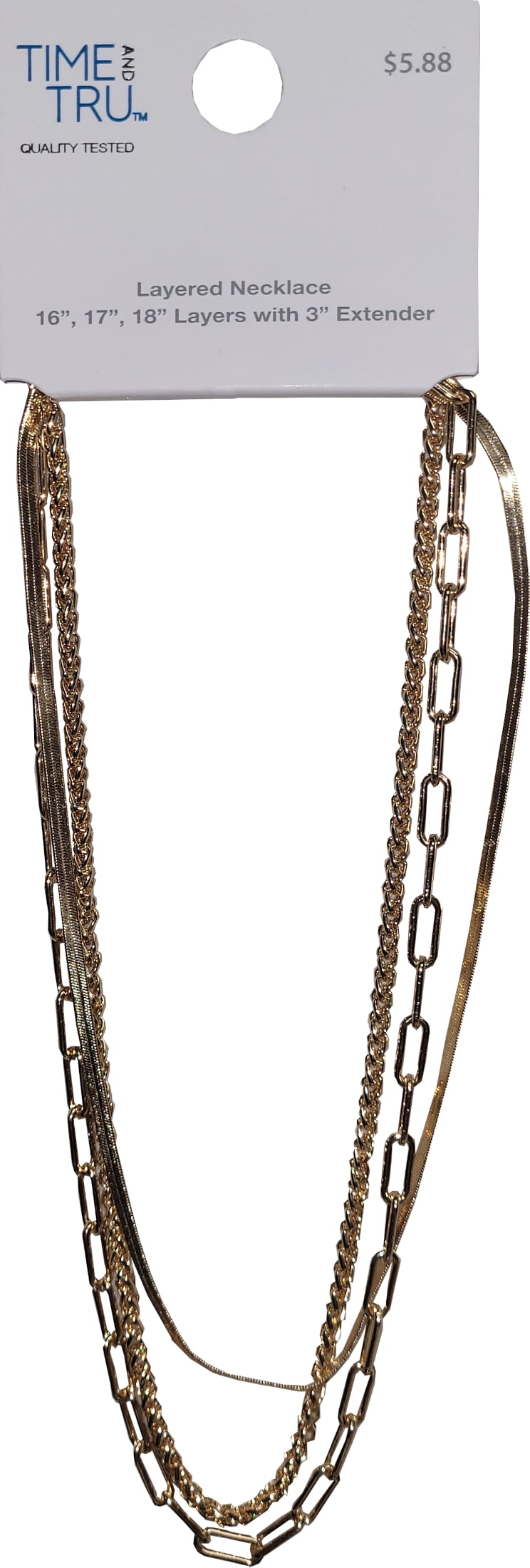 Women's Gold Tone 16"Adjustable Layering Chain Necklace. 16",17"18" Layer Necklace makes this Necklace Amazing for Everyone! - Image 2
