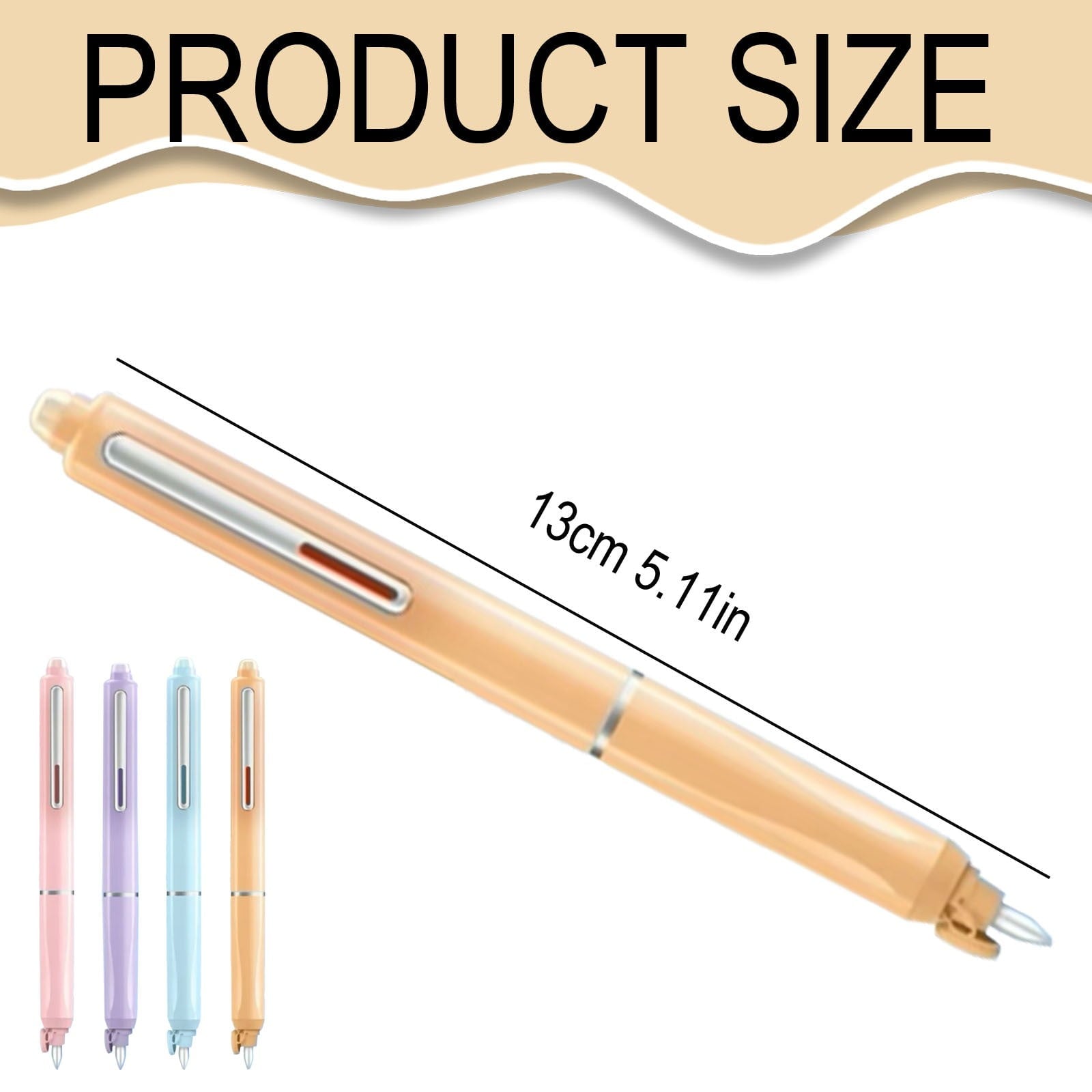 Retractable Fountain Pen, Fountain Pen Retractable, Clictek Fountain Pen, 0.38mm Black Ink Transparent Barrel Include... - Image 3