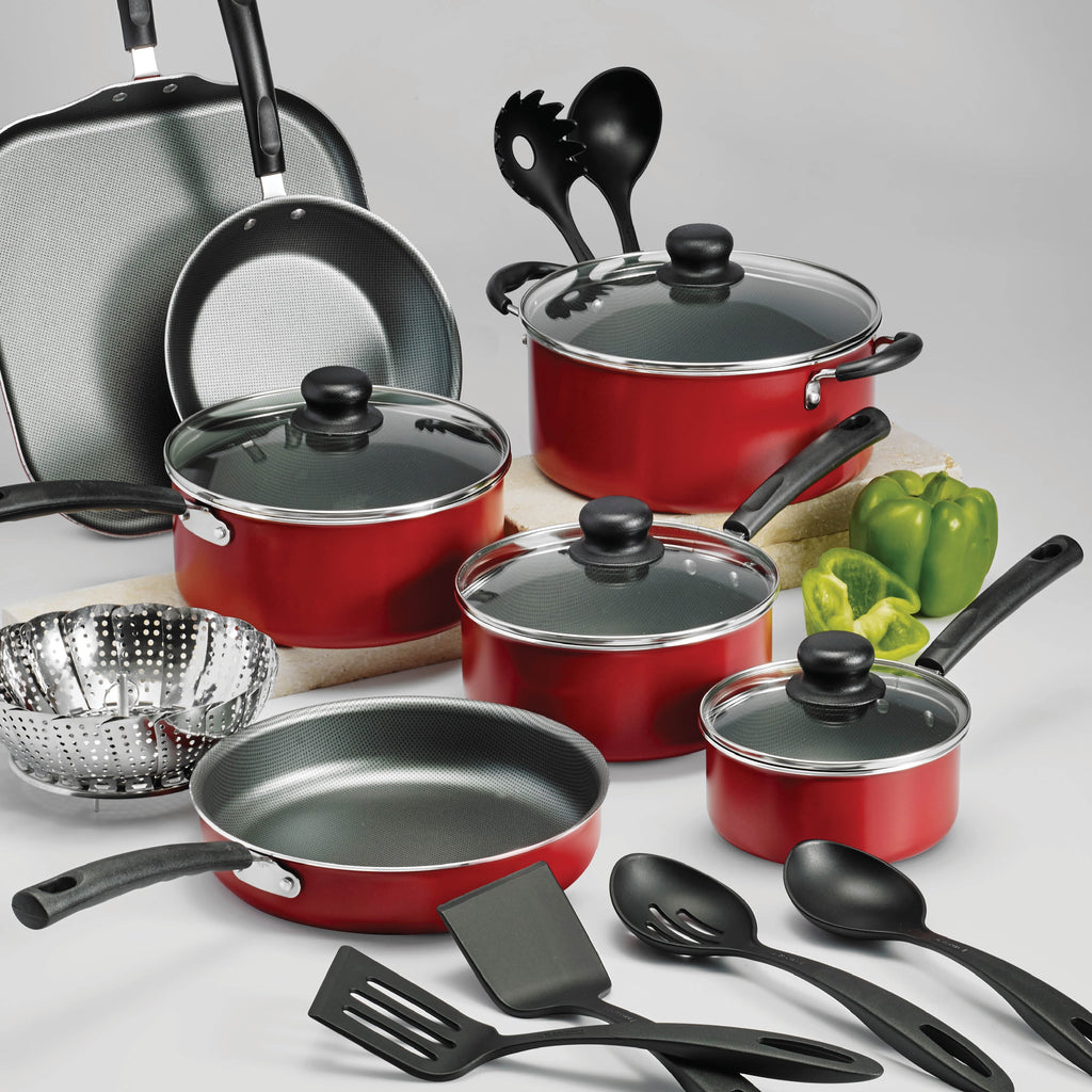 Tramontina Primaware 18 Piece Non-stick Cookware Set, Red - Image 5