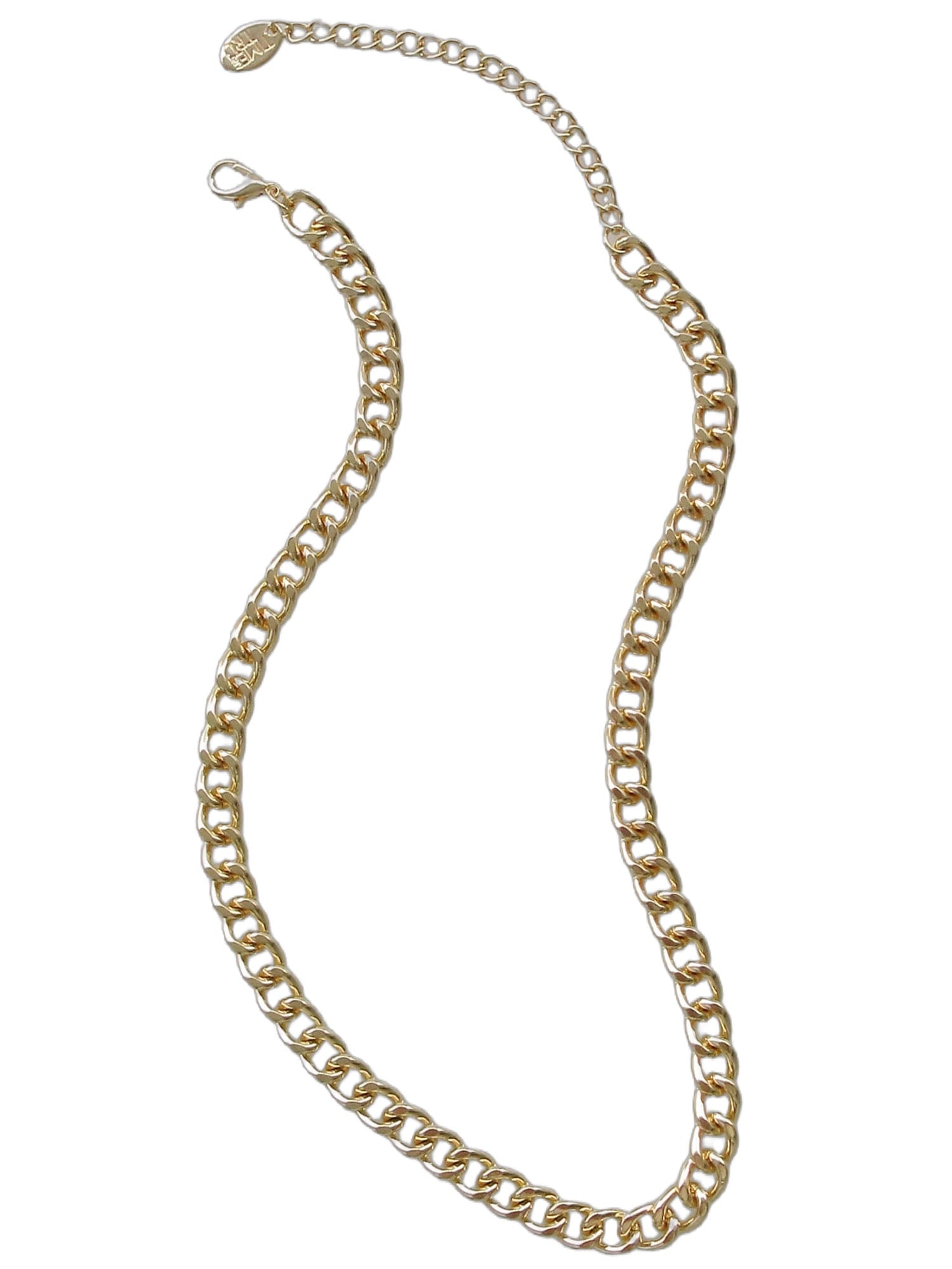 Women's Gold Tone Chunky Curb Chain Necklace 17" with Extender - Image 2