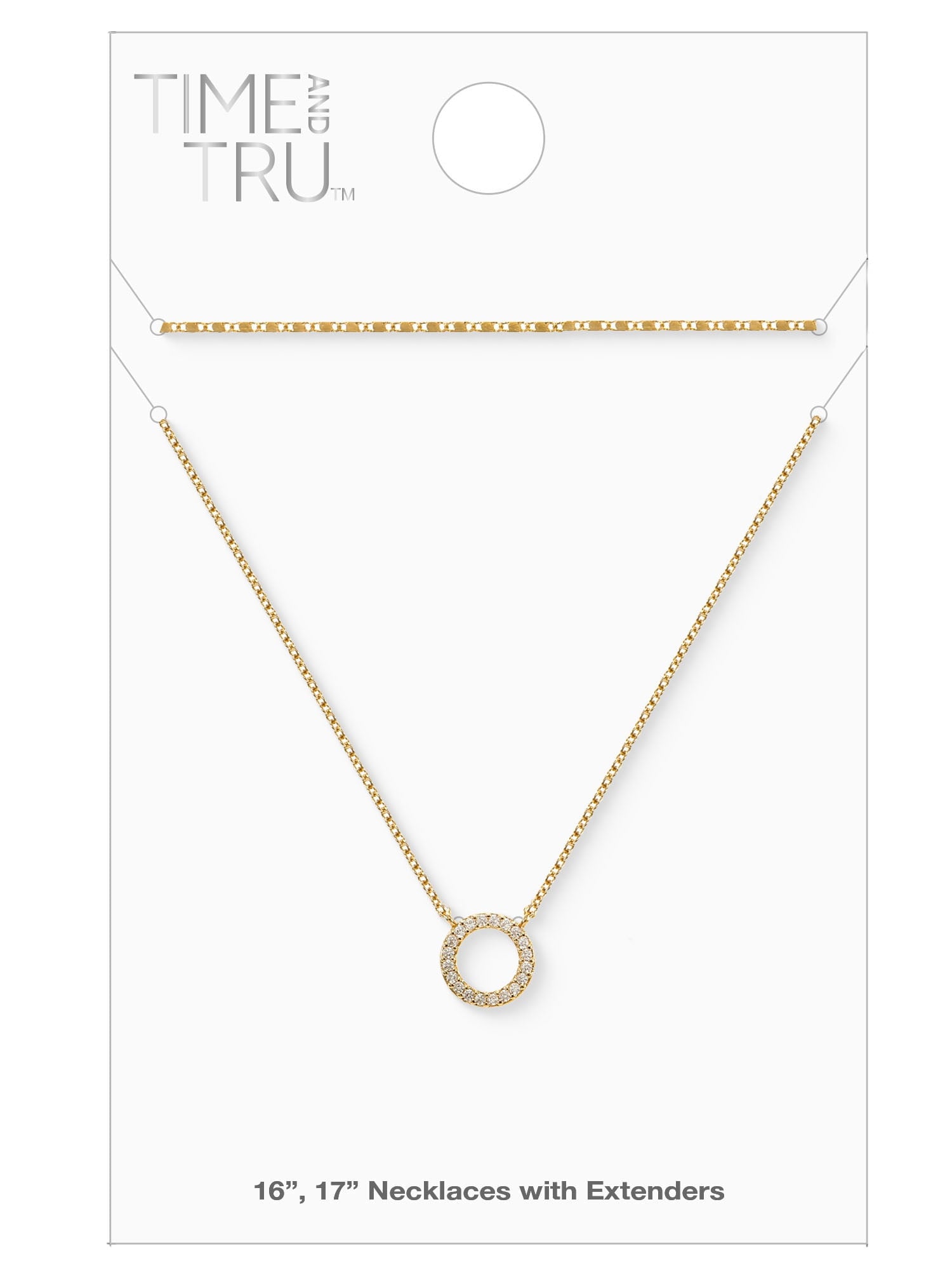 Women's Goldtone Open Circle Necklace Set, 2 Pieces - Image 4