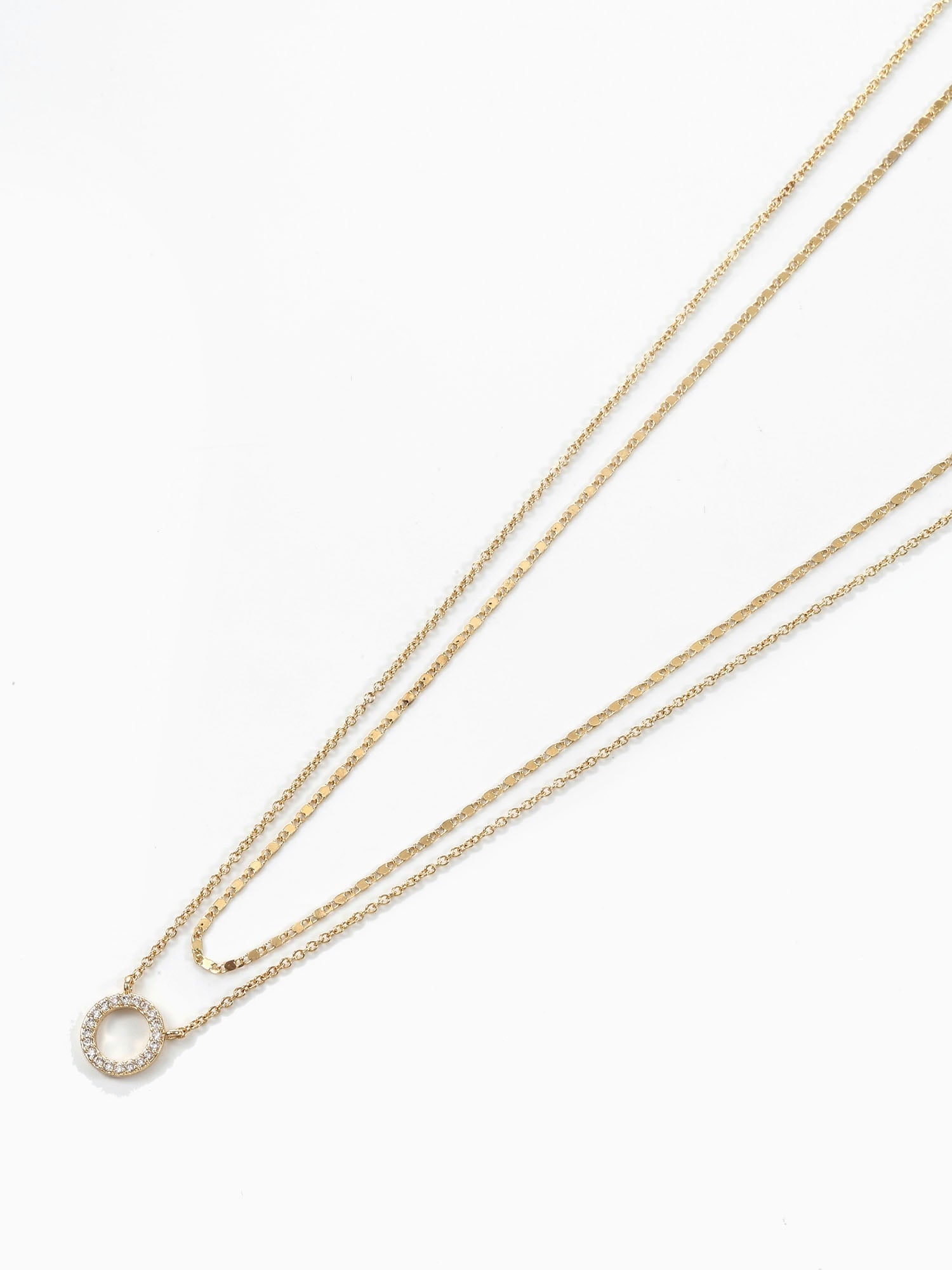 Women's Goldtone Open Circle Necklace Set, 2 Pieces - Image 3