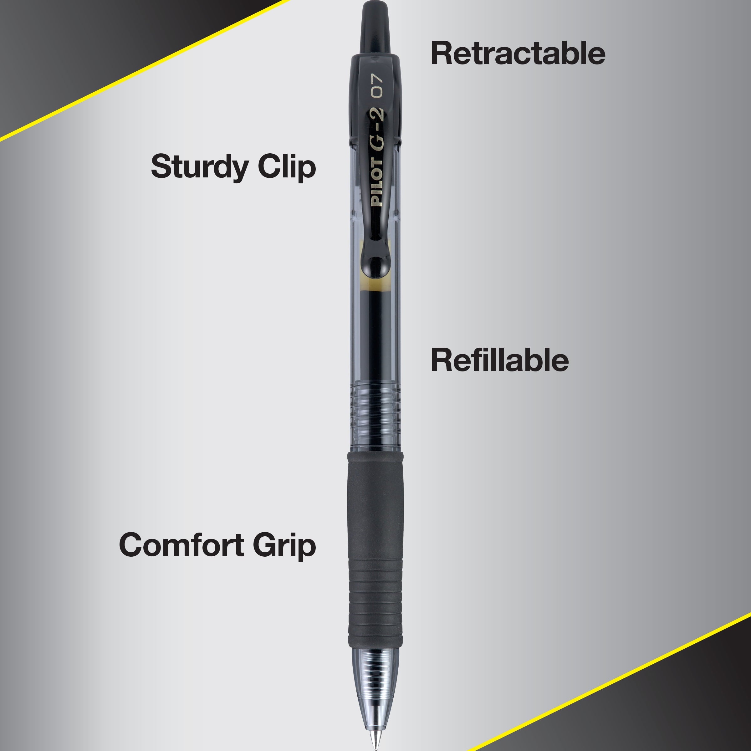 Pilot G2 Retractable Gel Ink Pens, Fine Point, 0.7 mm, Black Ink, 10 Pack - Image 4