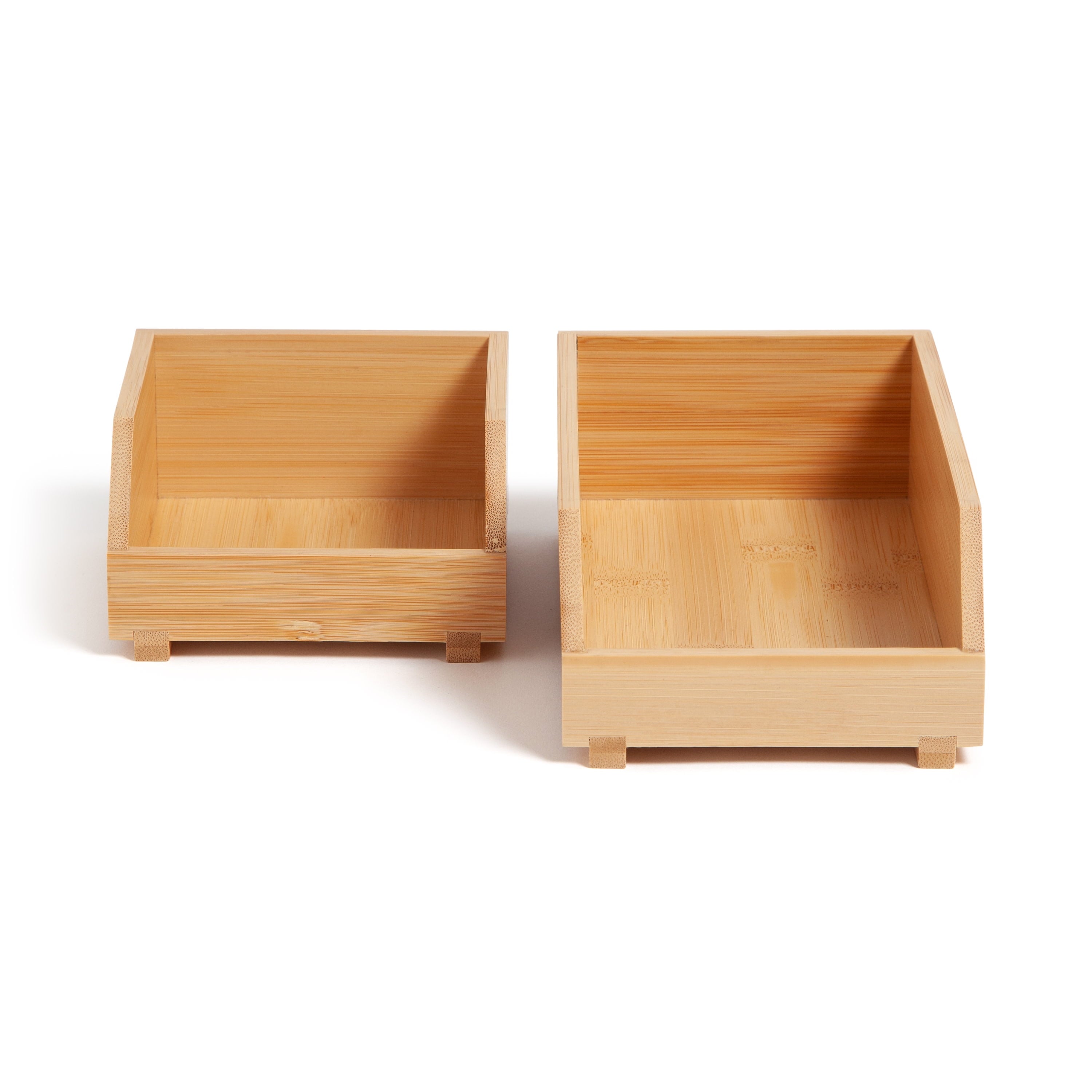 Zen Stacking Bins, Set of 2, 4.5" x 7.7" x 5", Bamboo, Made of Natural Materials - Image 4