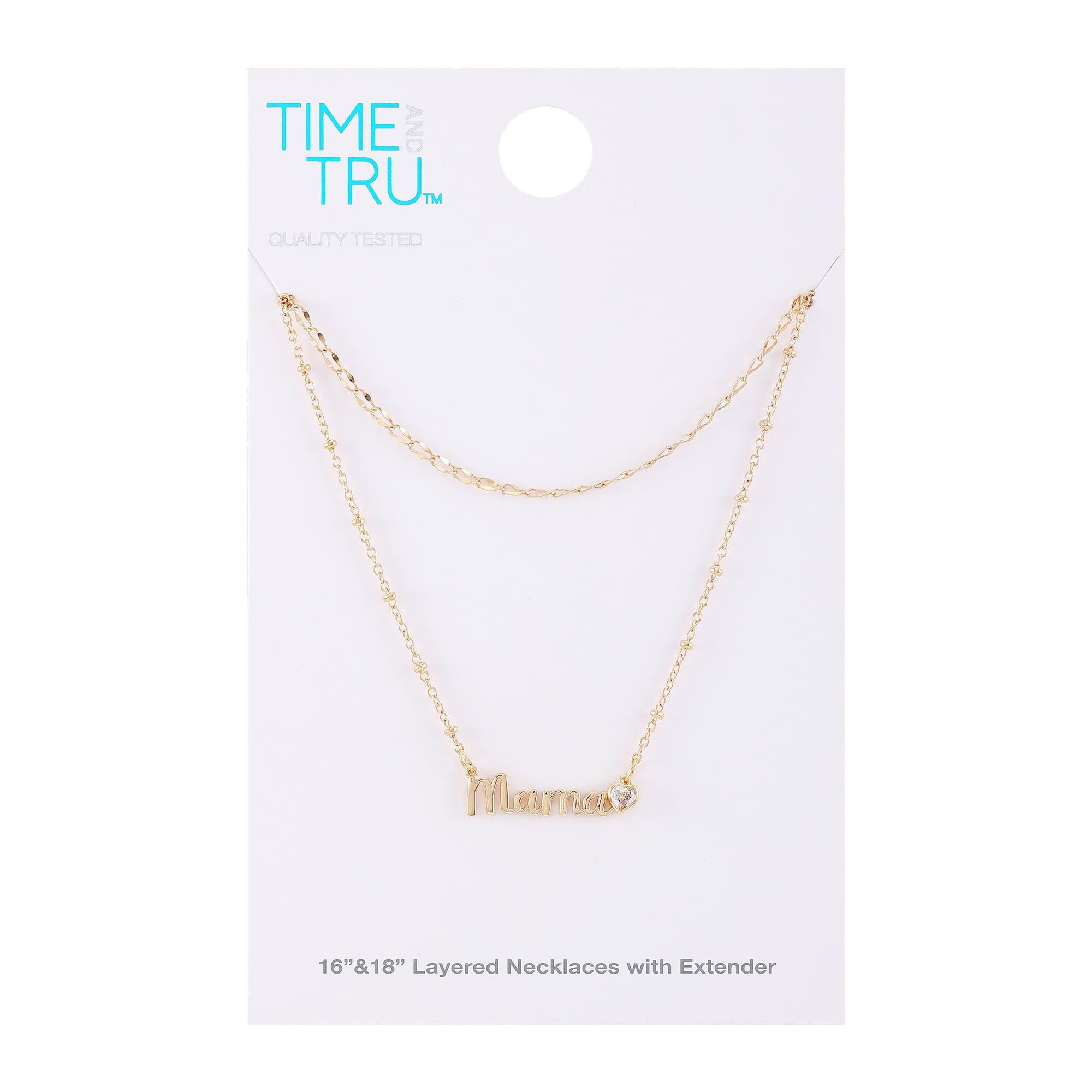 Women's Gold Tone Mama Layered Necklace Set, 2-Piece - Image 3