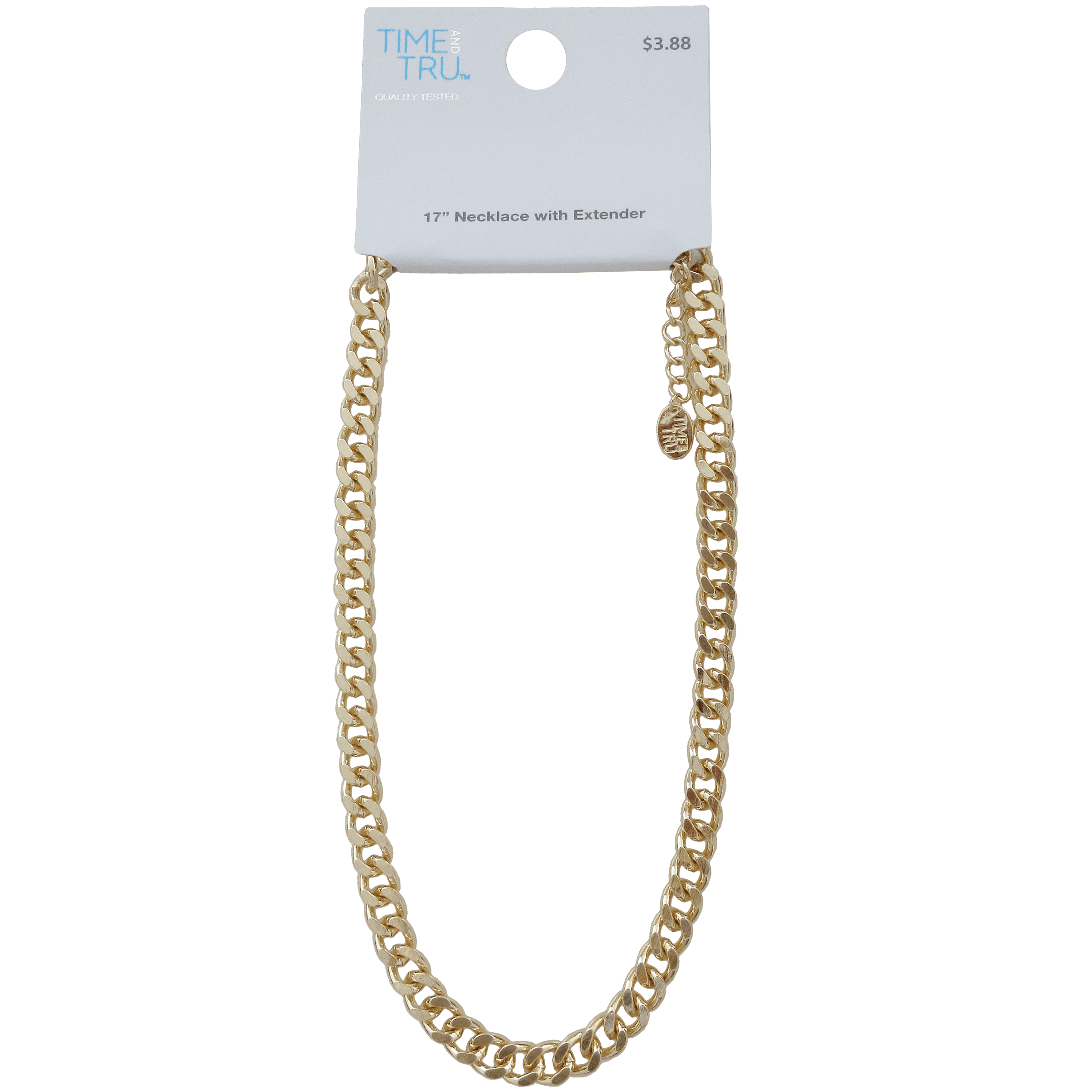 Women's Gold Tone Chunky Curb Chain Necklace 17" with Extender - Image 4