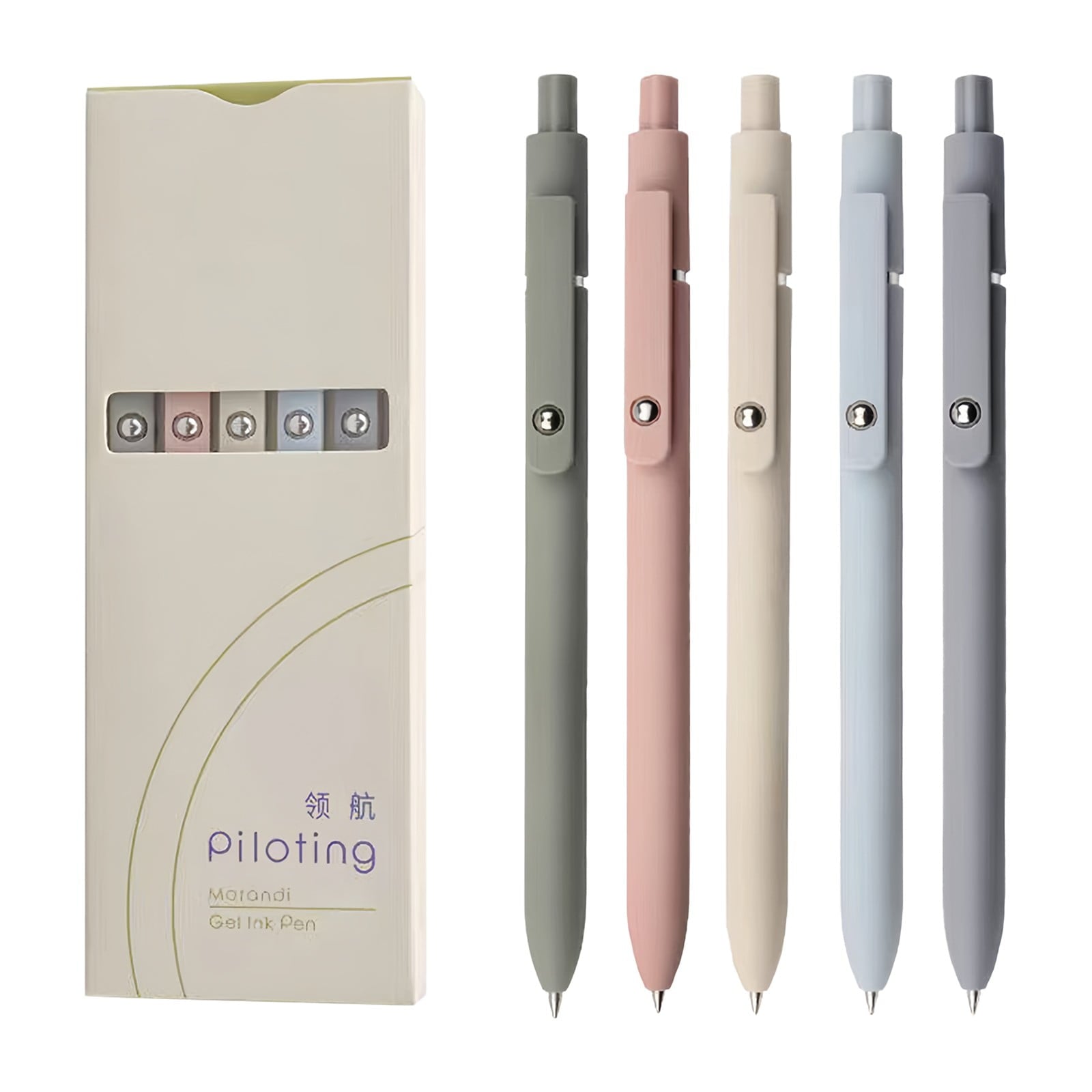 WITYUKE 5 Piece Rollerball Gel Pen Set, Multicolor Press Type Writing Instruments, Quick Dry Refillable Pens, Plastic & Metal Construction f - Image 2