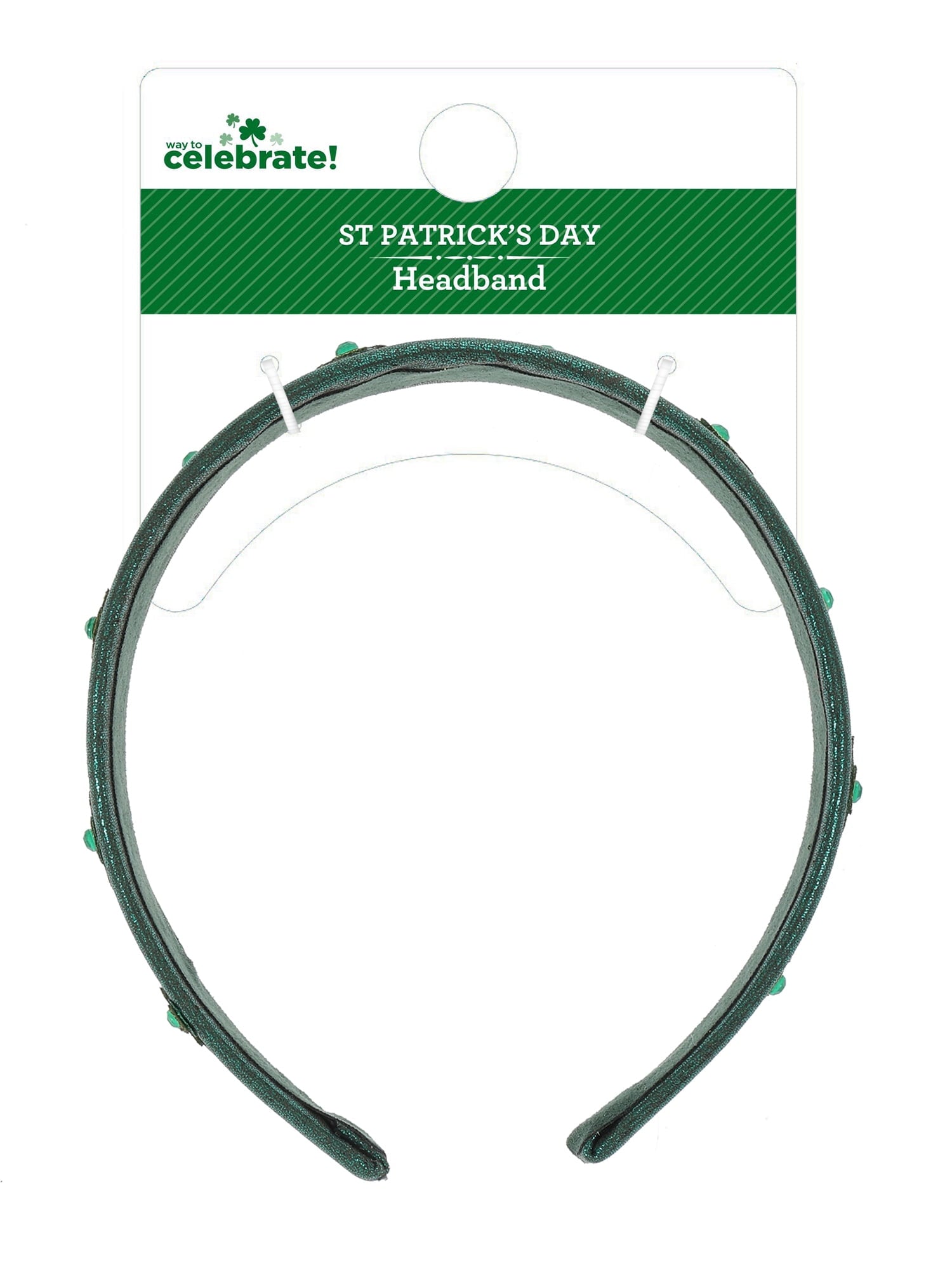 St. Patrick's Day&nbsp;Multicolor Glittery Shamrock Headband, 1 Piece - Image 2