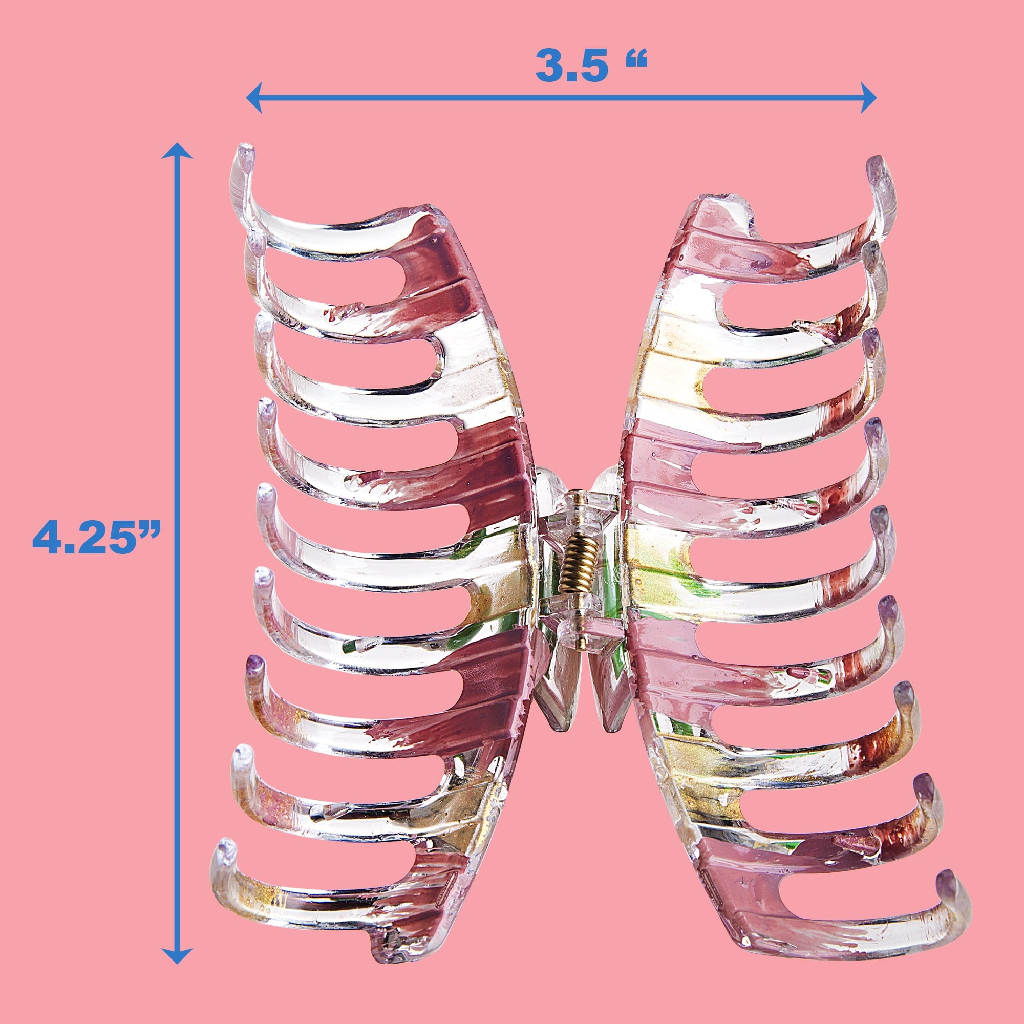 Wide-Curved No-Slip Claw Clips, Multicolor & Peach Painted, 2 Ct - Image 4