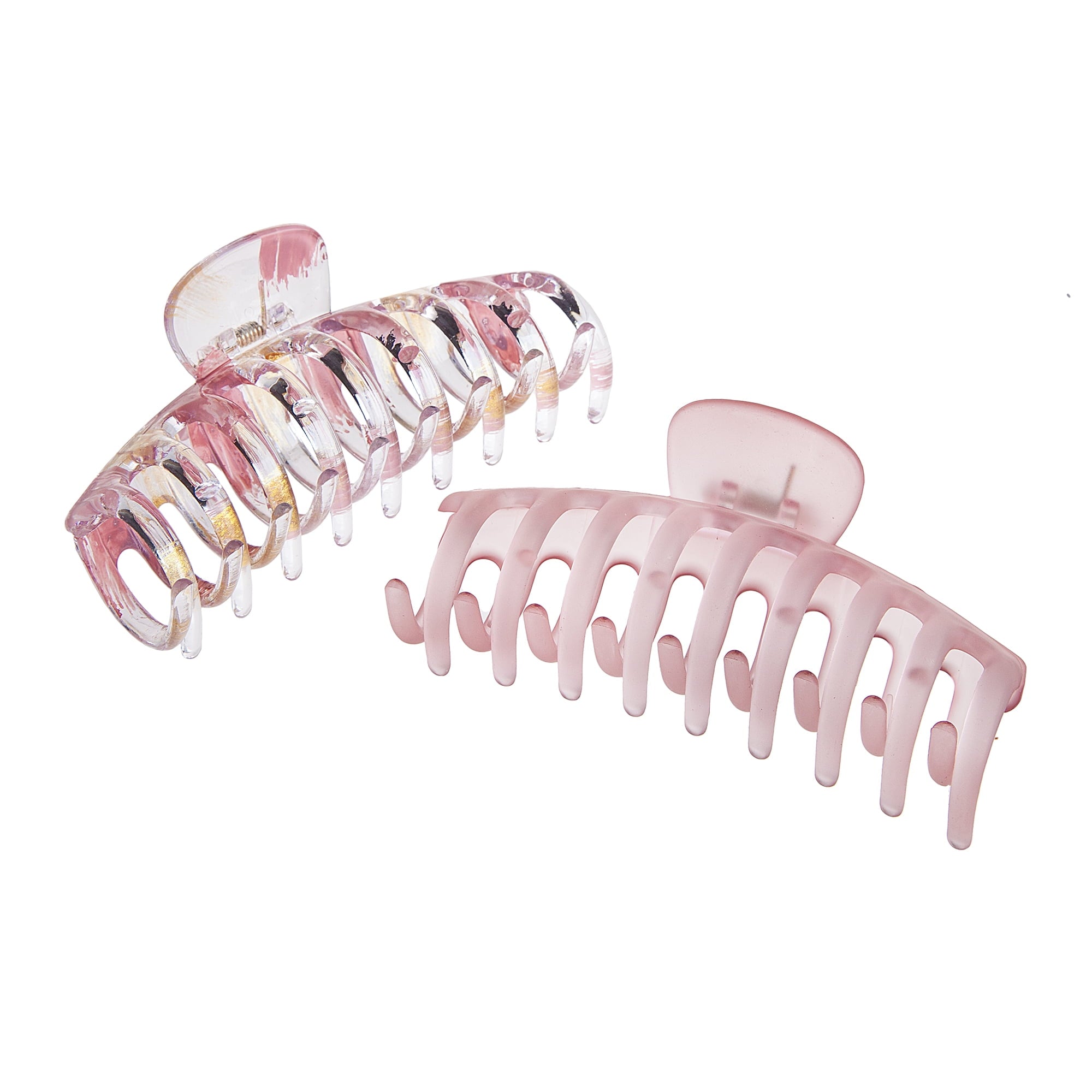 Wide-Curved No-Slip Claw Clips, Multicolor & Peach Painted, 2 Ct - Image 2