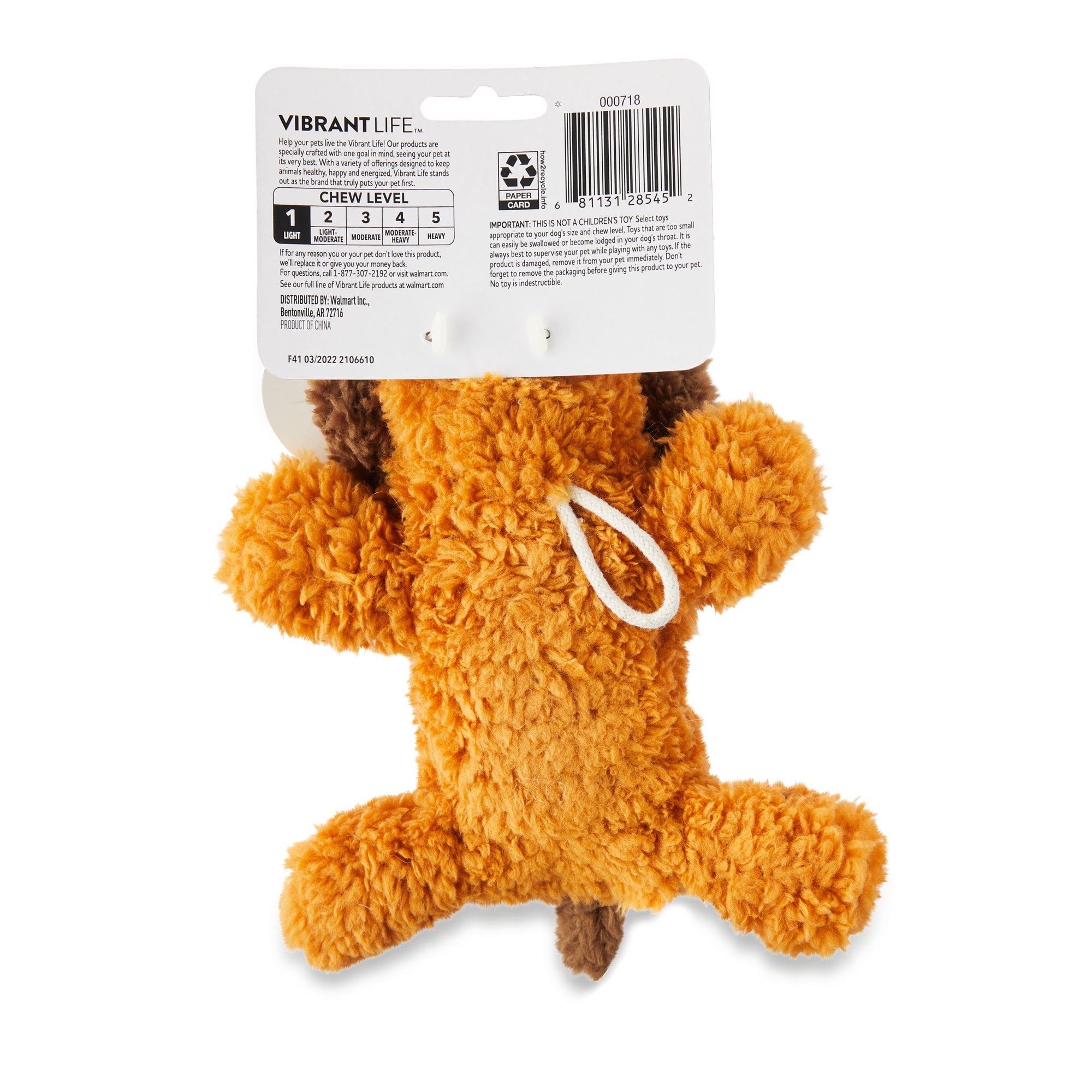 Vibrant Life Cozy Buddy Floppy Dog Toy, Chew Level 1 - Image 5