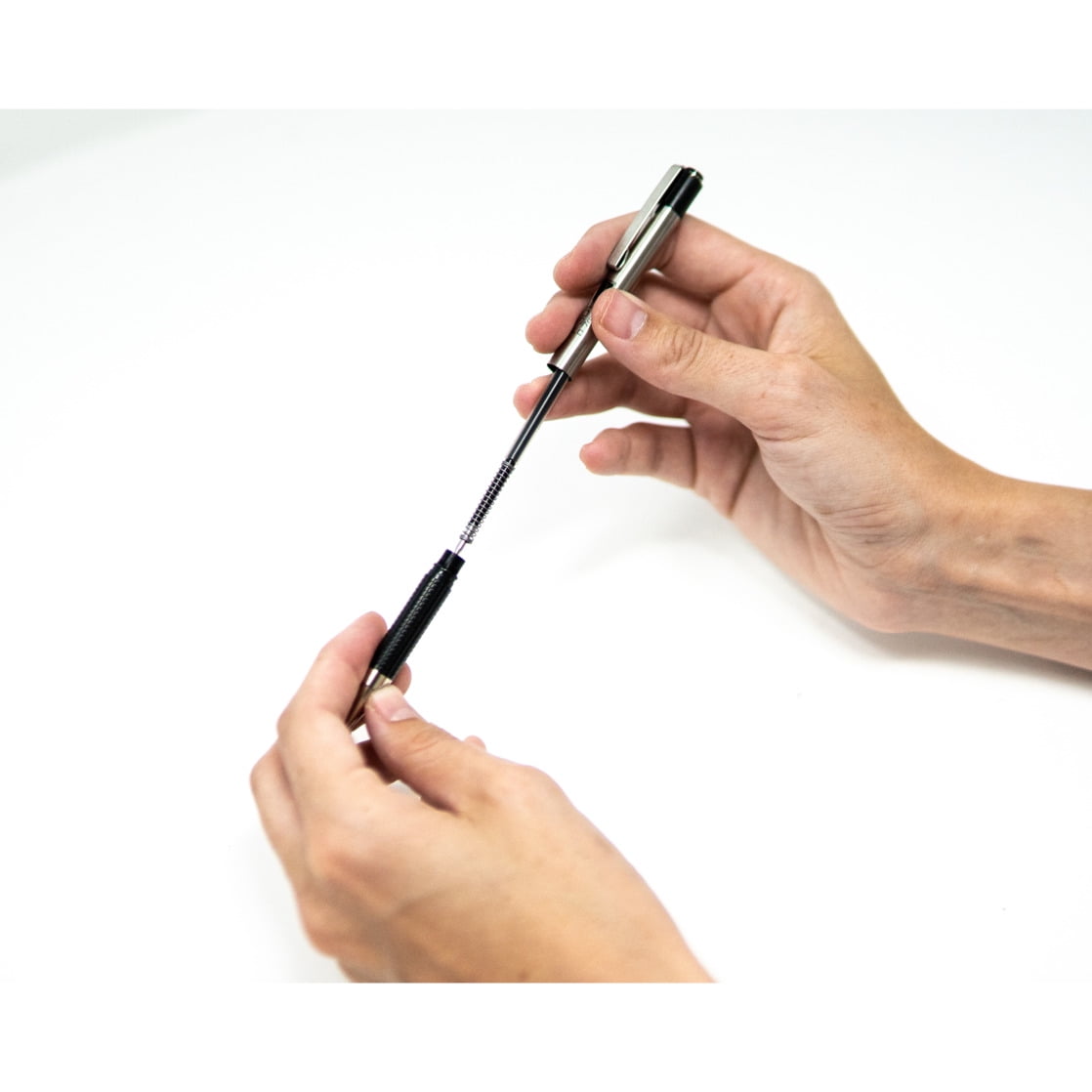 Zebra G-301 Stainless Steel Retractable Gel Pen, 0.7mm, Black Ink - Image 2