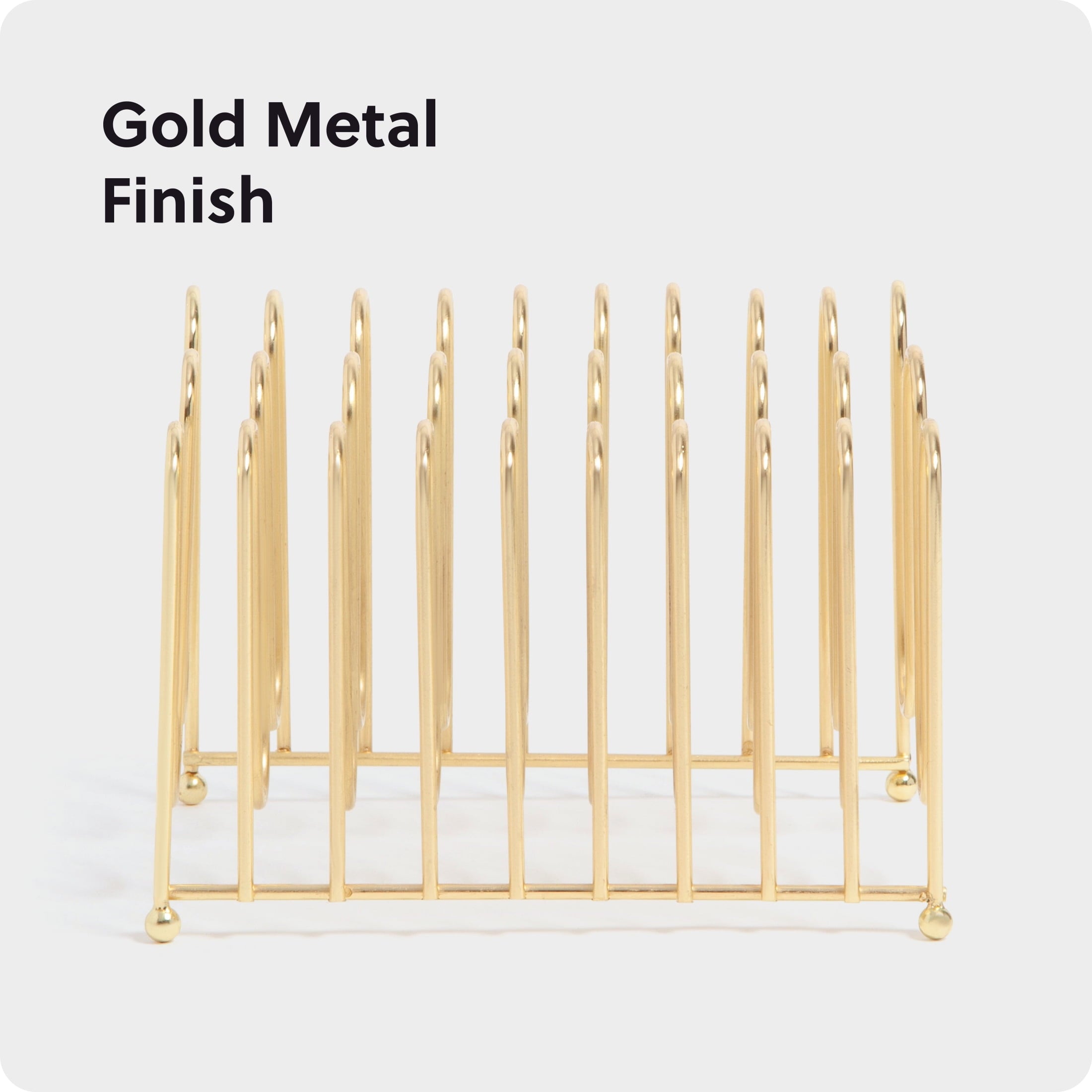 U Brands Bent Wire Letter Sorter, 5.95 x 5.2 x 4.21 in., Gold - Image 3