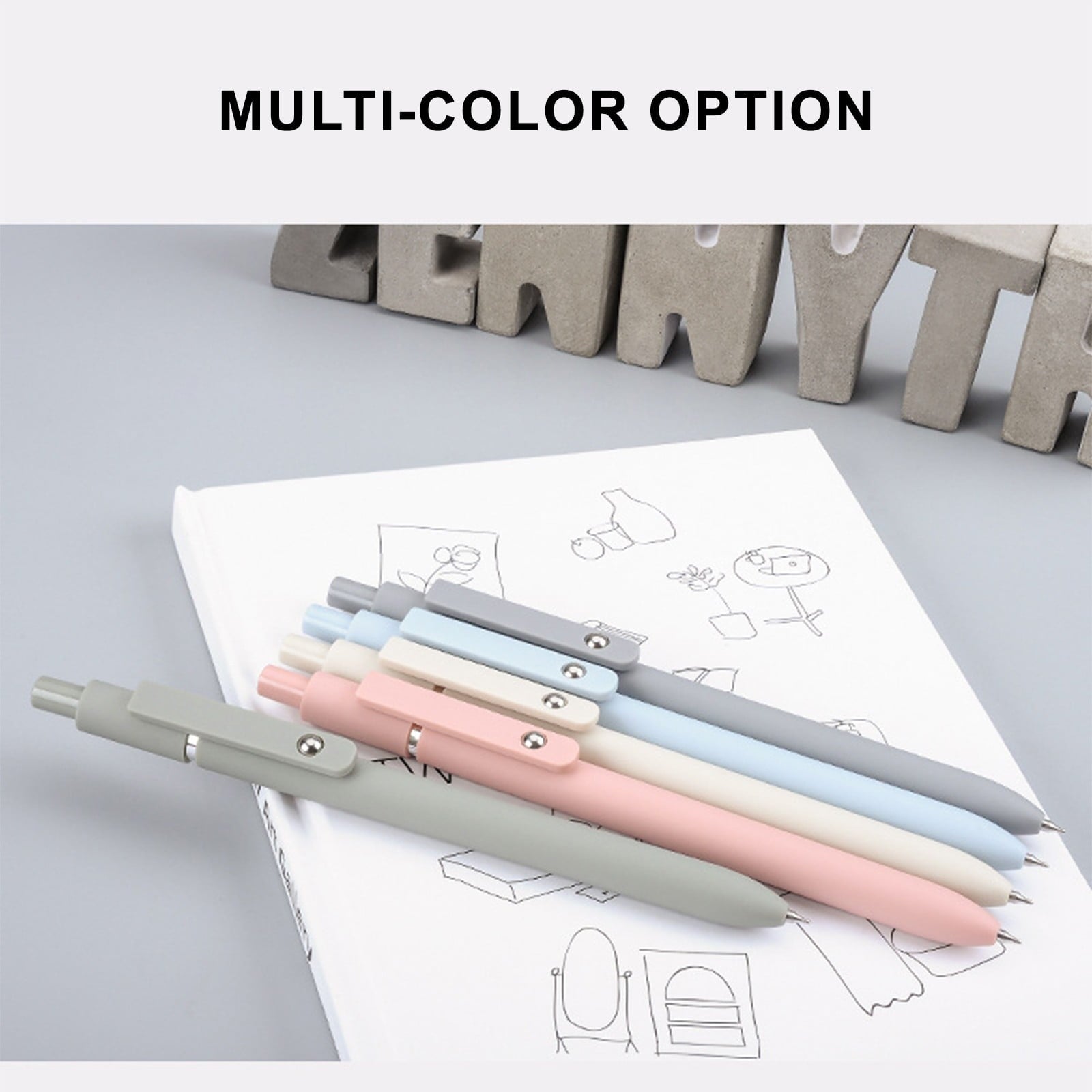 WITYUKE 5 Piece Rollerball Gel Pen Set, Multicolor Press Type Writing Instruments, Quick Dry Refillable Pens, Plastic & Metal Construction f - Image 4