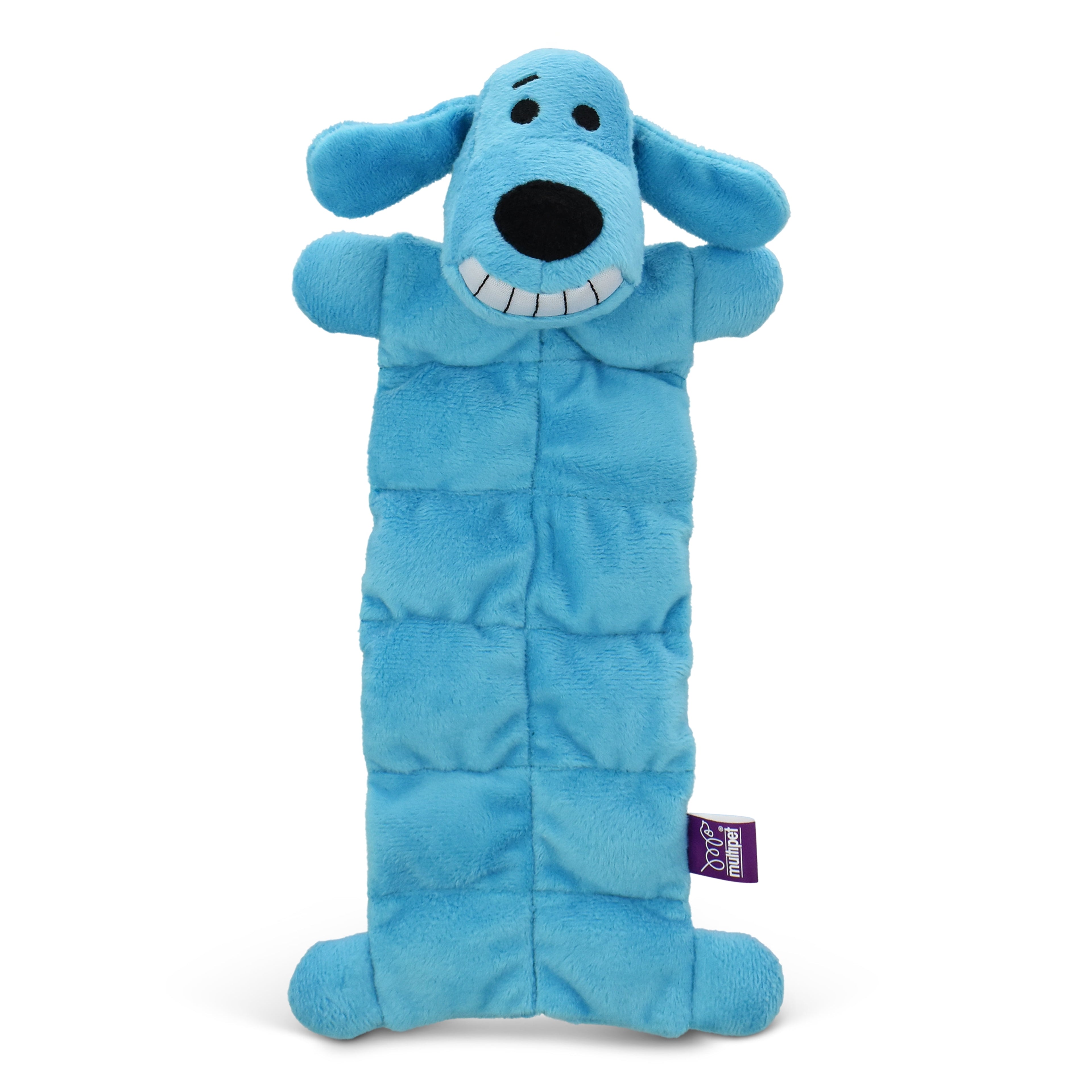 Smiling Loofa Mat Plush Dog Toy, 12 inches Long, 13 Squeakers