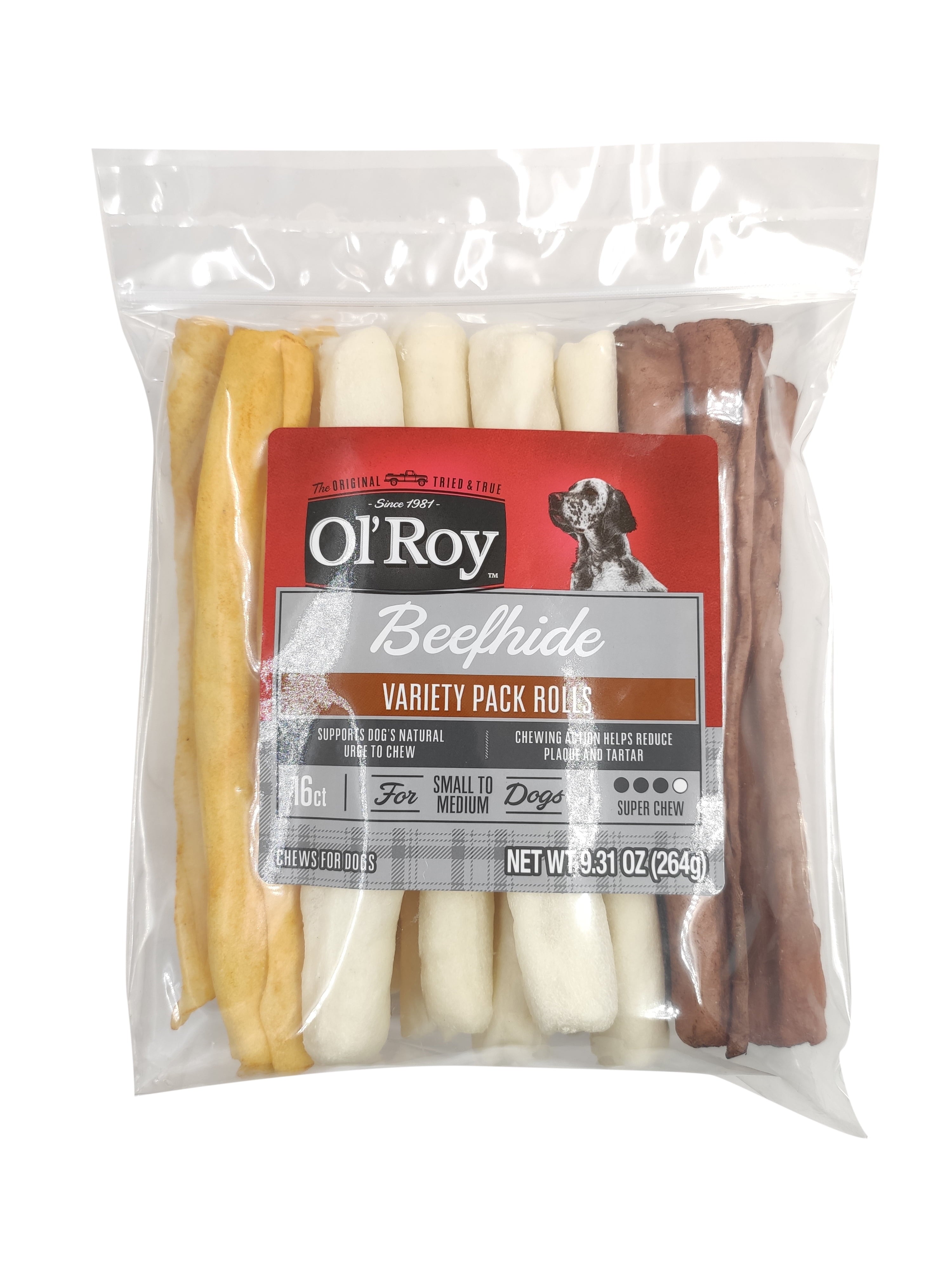 Rawhide Rolls, Variety Pack, Chews for Dogs, 9.31 oz, 16 Count, Dry