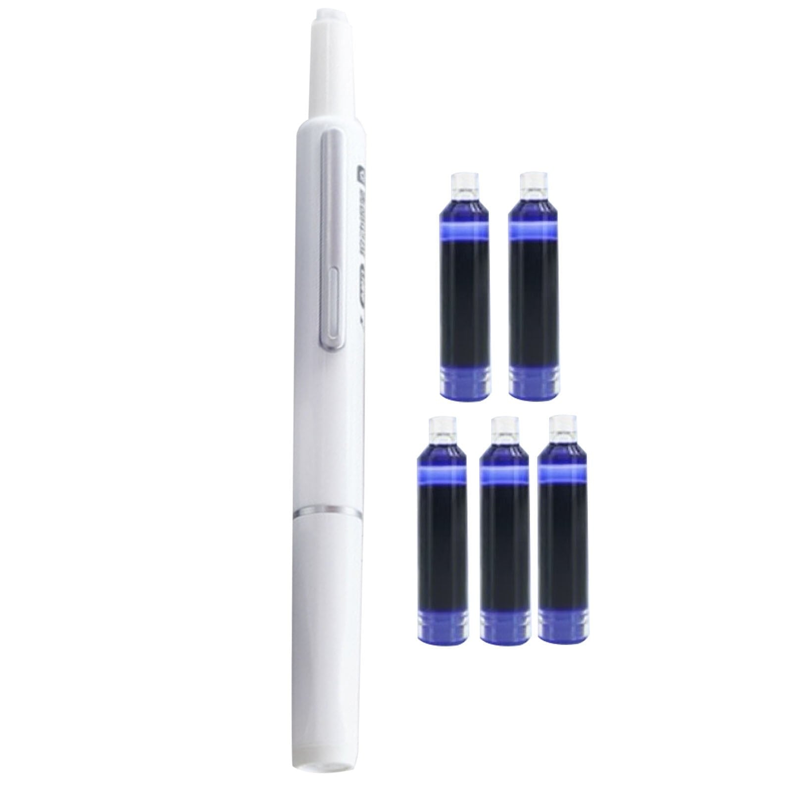 Retractable Fountain Pen, Fountain Pen Retractable, Clictek Fountain Pen, 0.38mm Black Ink Transparent Barrel Include...