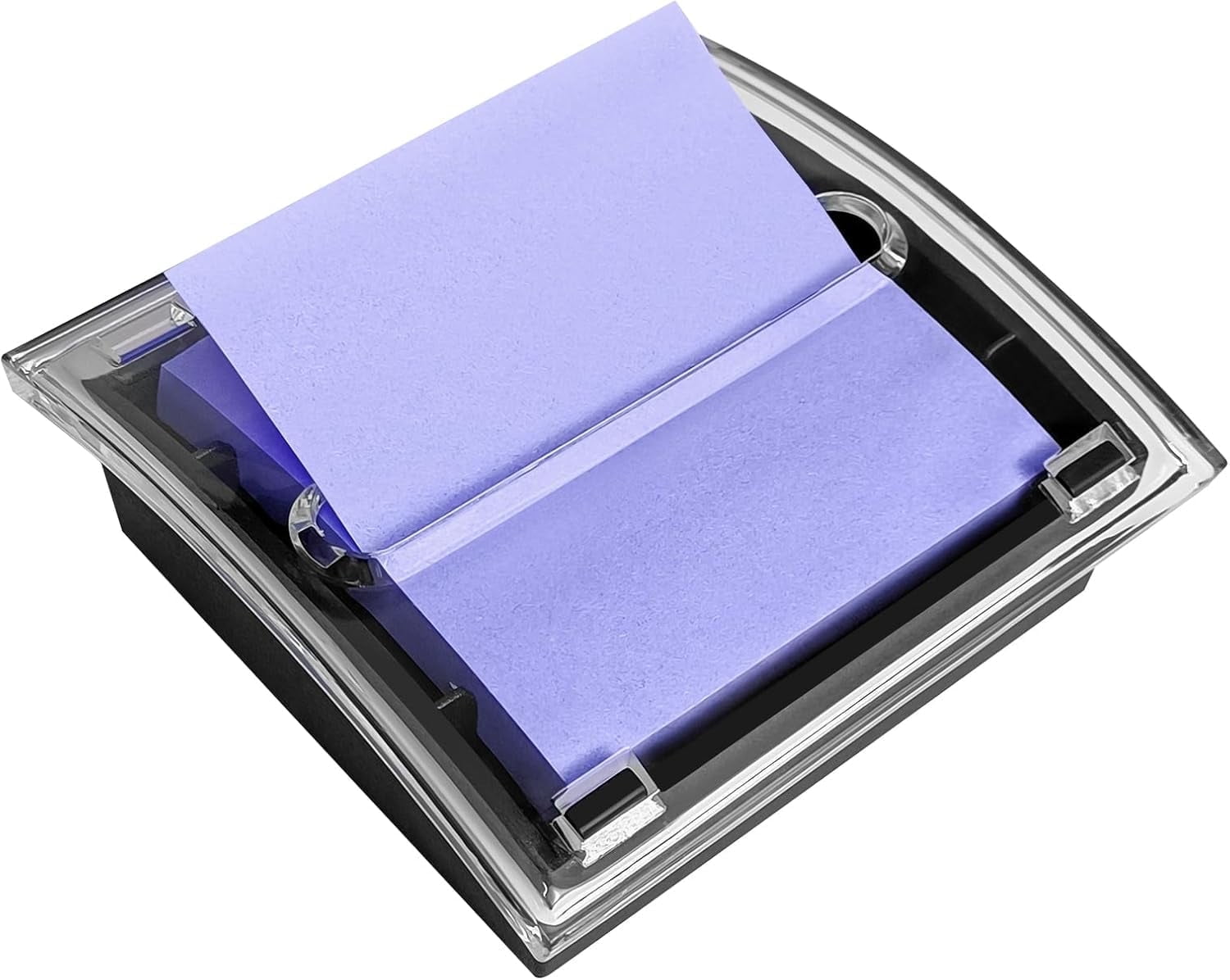TACYKIBD  Post it Note Dispenser,3x3 InchesSticky Note Holder, Black Base,Pop up Post it Notes Dispenser for Office Home Classroom Desk Supp
