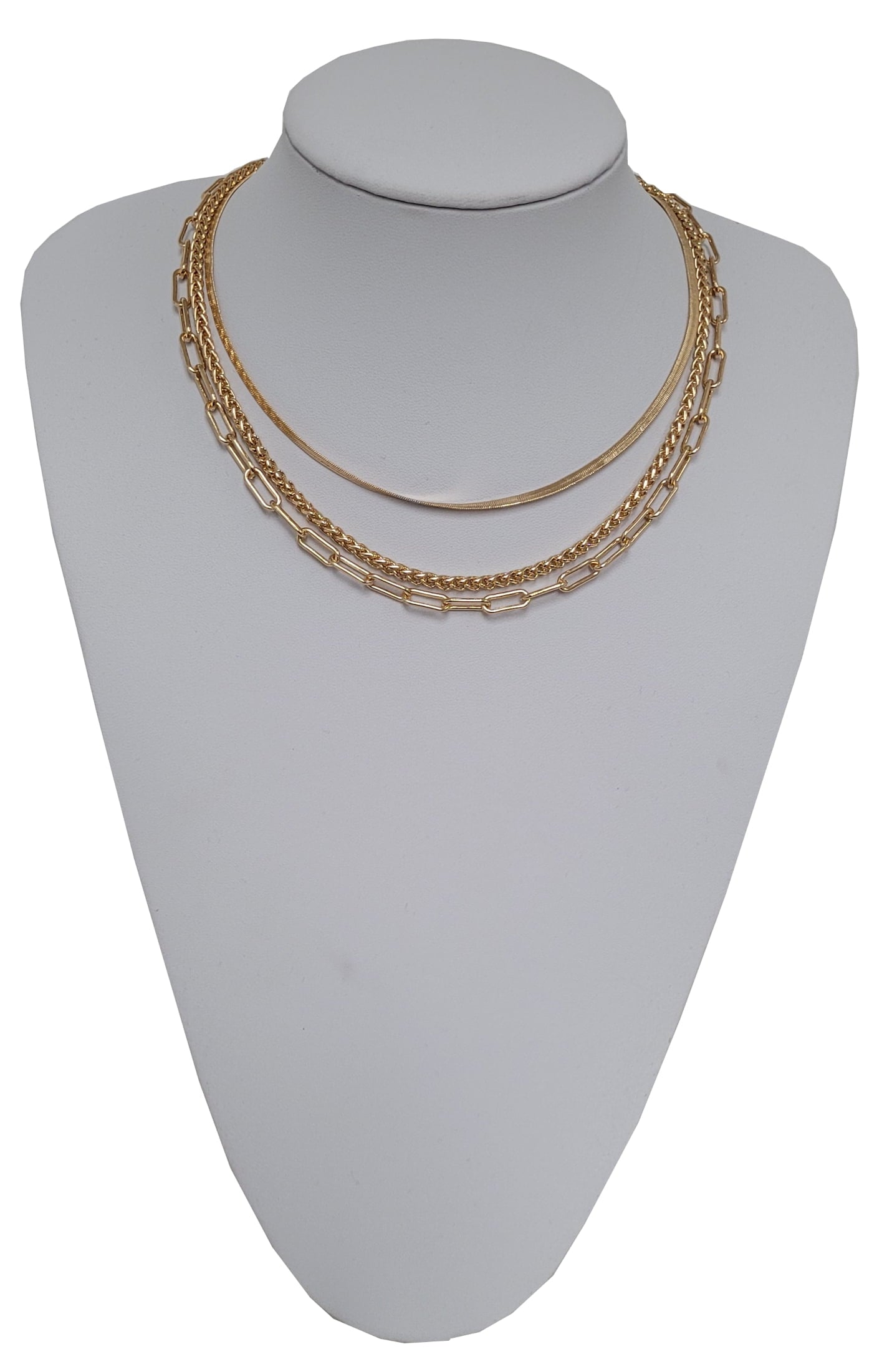 Women's Gold Tone 16"Adjustable Layering Chain Necklace. 16",17"18" Layer Necklace makes this Necklace Amazing for Everyone!