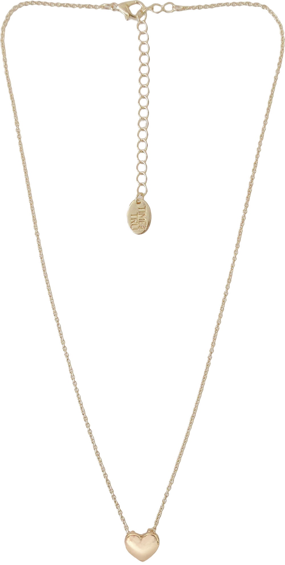 Women's Gold Tone Heart Pendant Necklace 18" with Extender