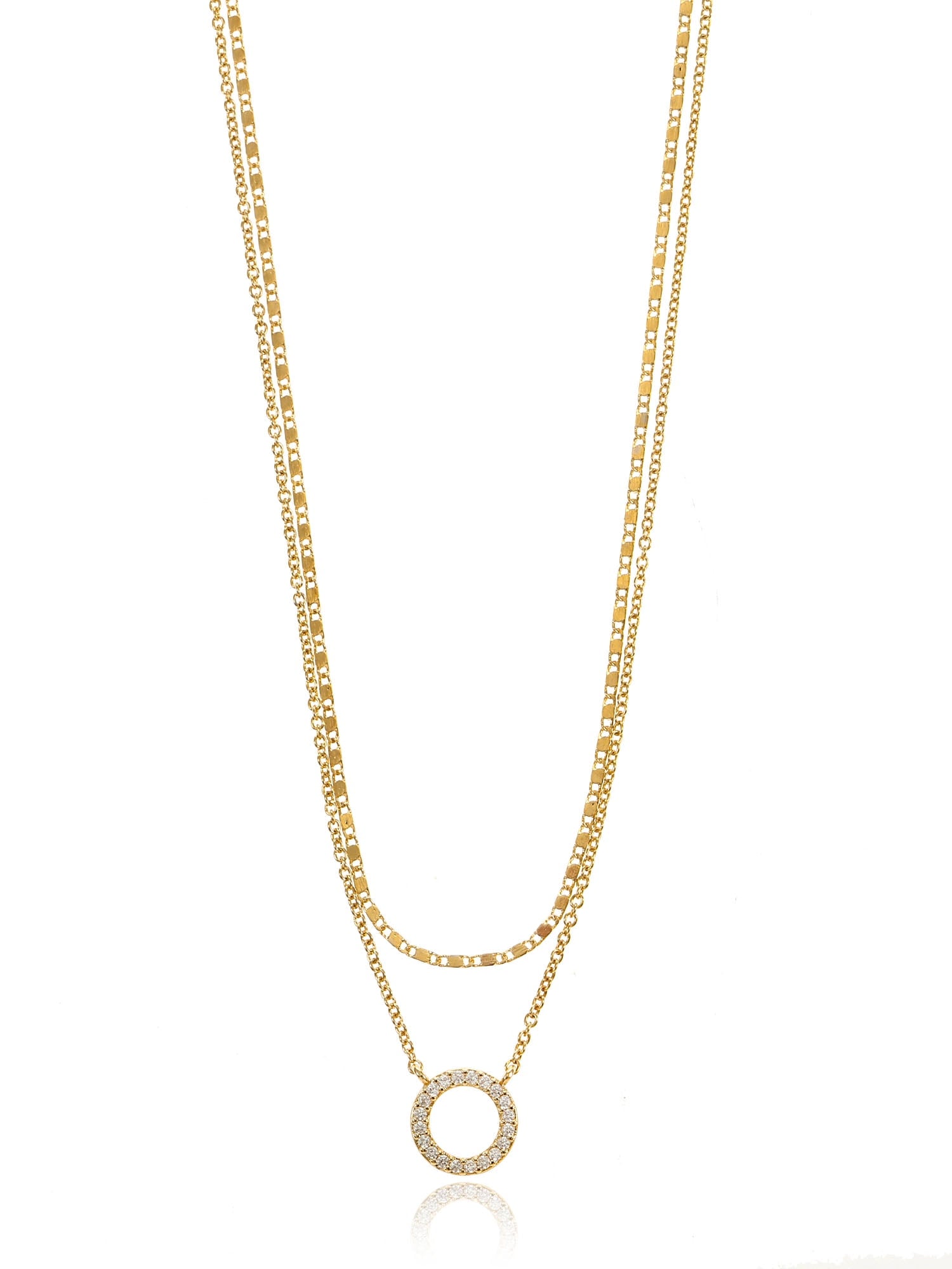 Women's Goldtone Open Circle Necklace Set, 2 Pieces