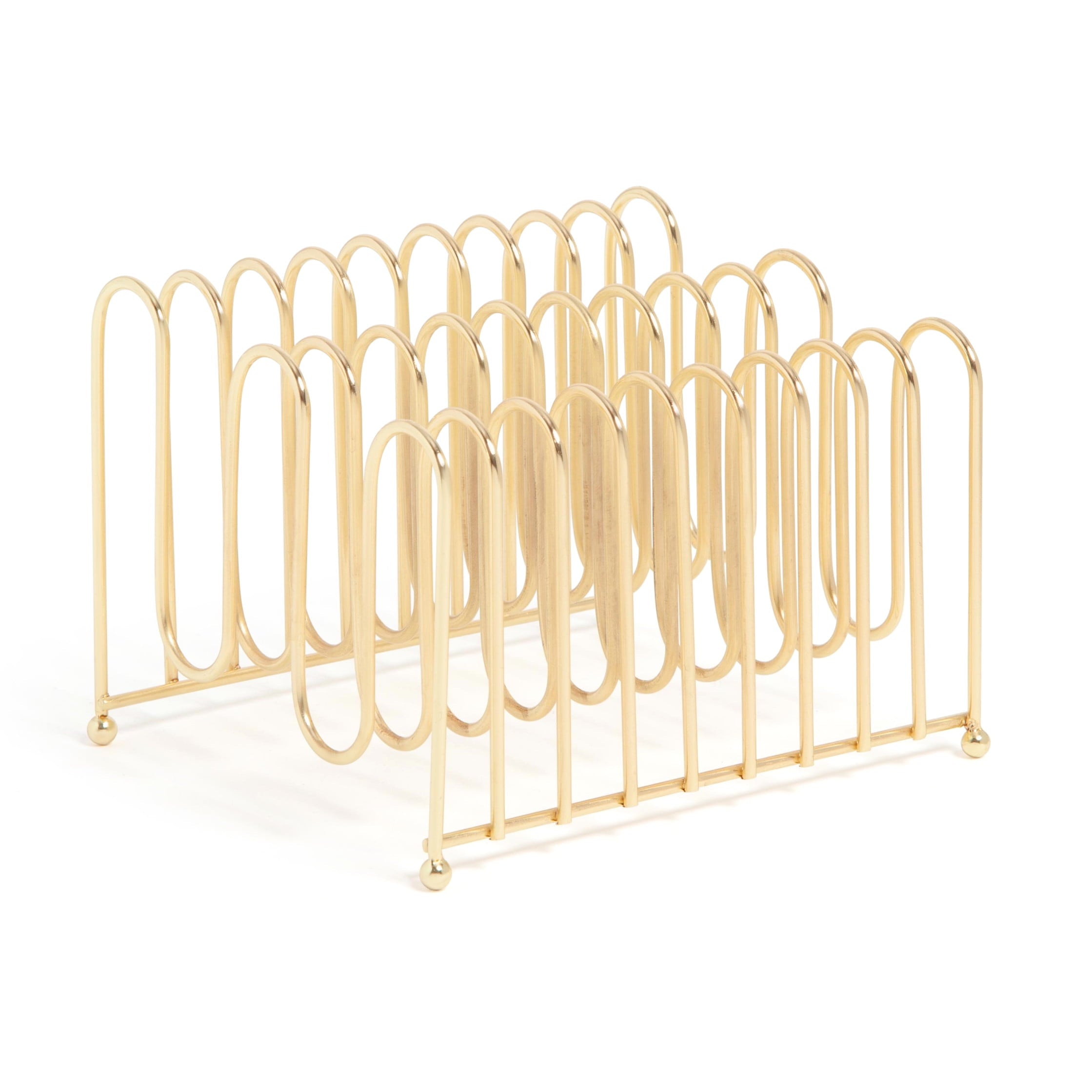 U Brands Bent Wire Letter Sorter, 5.95 x 5.2 x 4.21 in., Gold