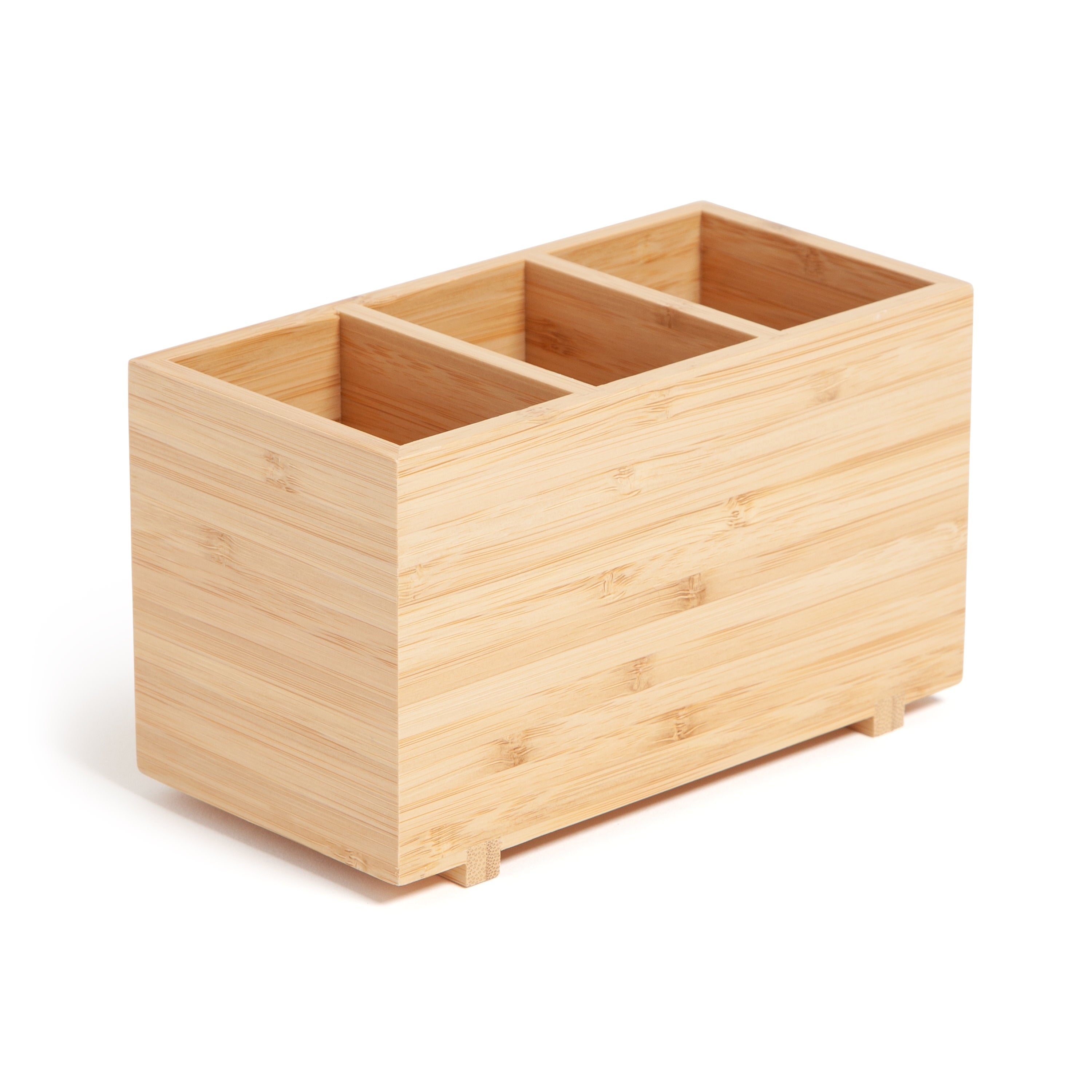 Zen Desktop Organizer, 7" x 3.5" x 4.2", Bamboo, Made of Natural Materials