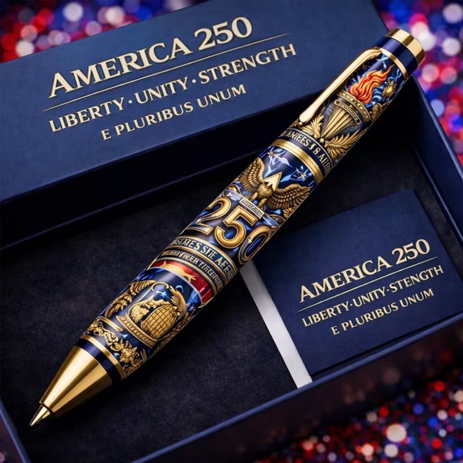 USA 250th Anniversary Pen, Patriotic Commemorative Pen, Independence Day Collectible Gift, Memorial Writing Instrumen...