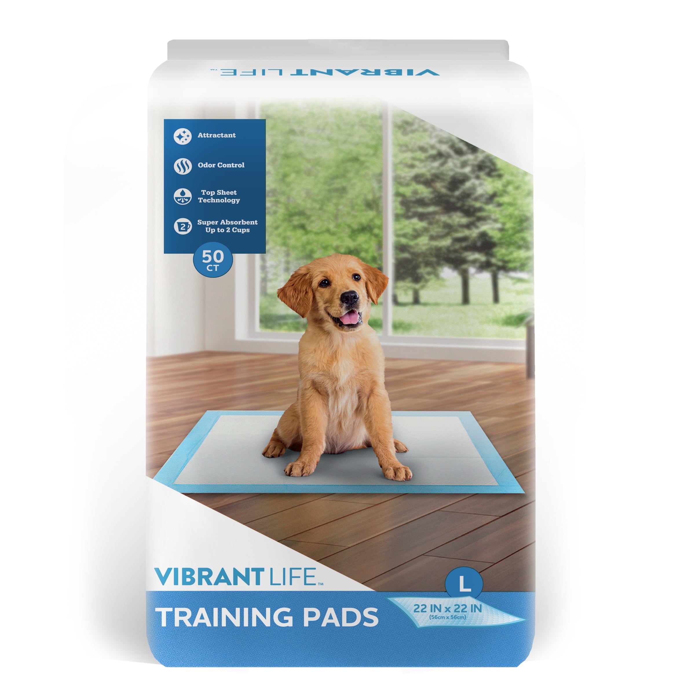 Training Pads – Super Absorbent, Leak Proof, & Fast Dry Dog and Puppy Pee Pads – L 22 in x 22 in, 50 Count