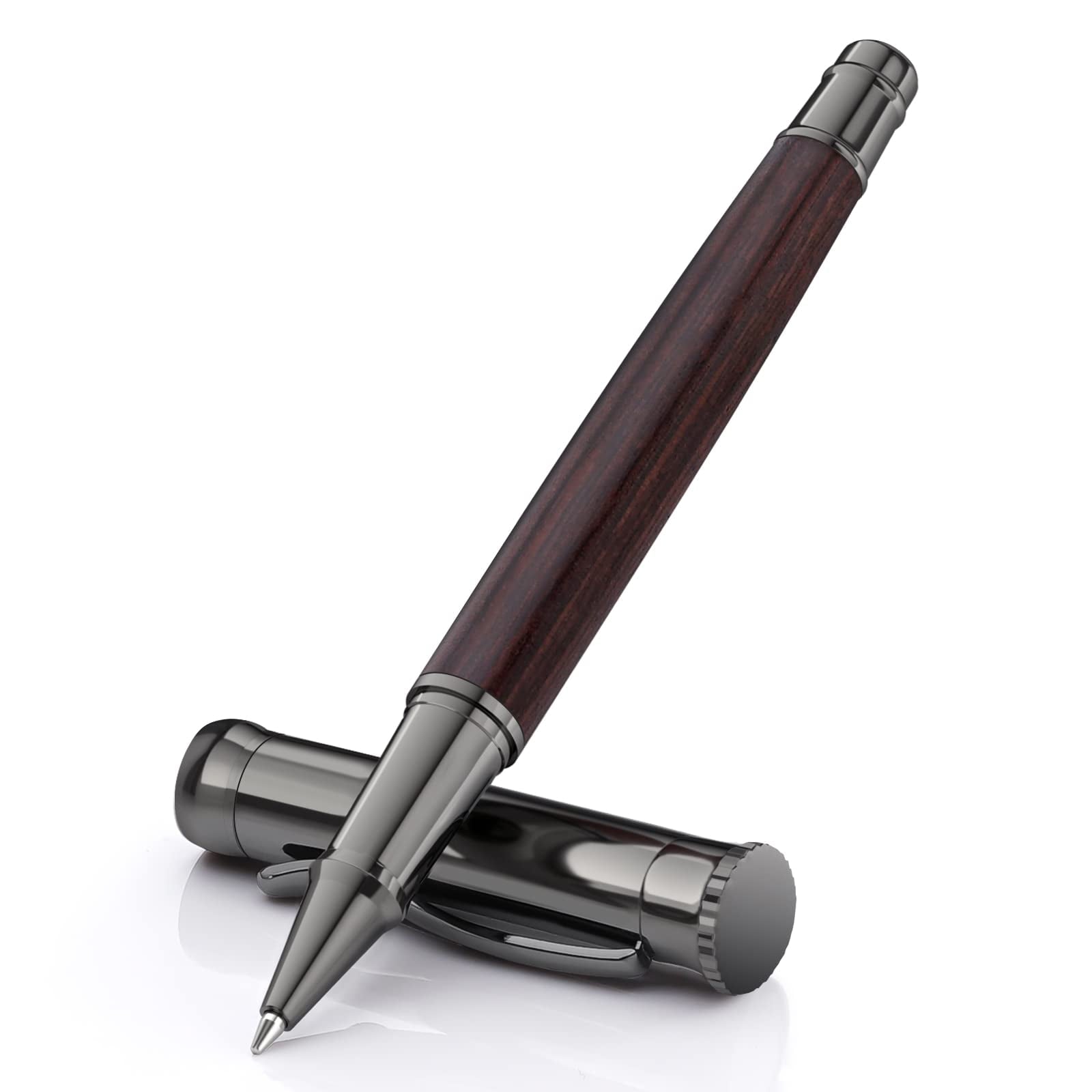 Wood Rollerball Pen Set with 2 Ink Refills, 3-Count