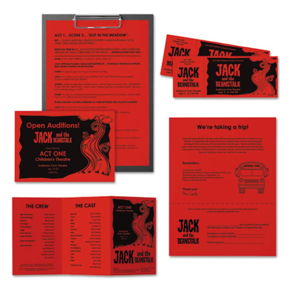 Neenah 30% Recycled Bright Color Paper, 8 1/2in x 11in, 24 Lb, FSC Certified, Re-Entry Red, Ream Of 500 Sheets, 21558 - Image 3