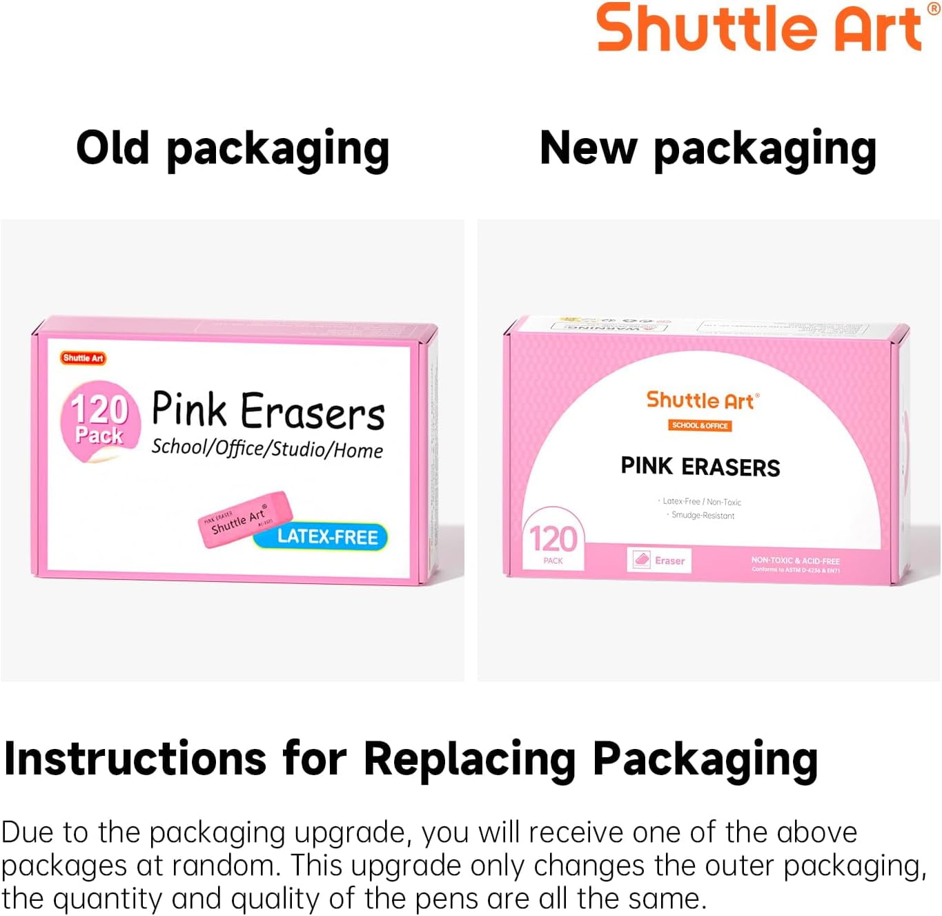 Pink Erasers, 120 Pack Pink Erasers Bulk for Office, Latex-Free Soft Erasers as Office Supplies - Image 4