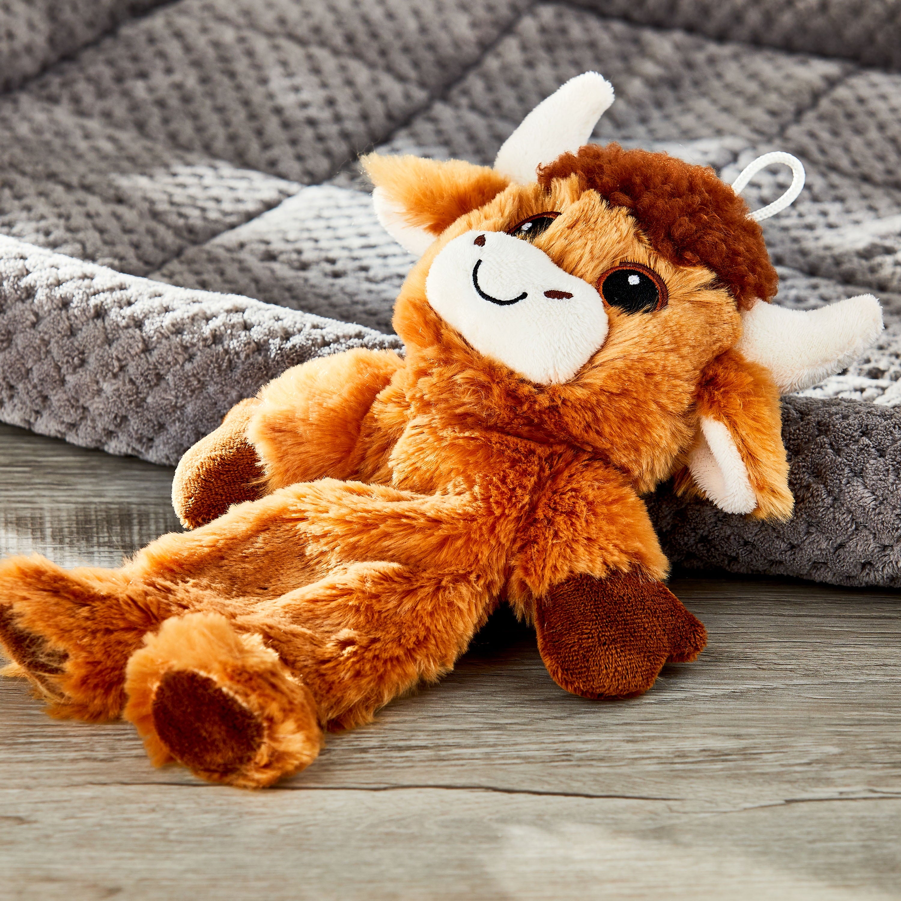 Vibrant Life Cozy Buddy 11.5 inch Longhorn Cow Squeaky Plush Dog Toy - Image 2