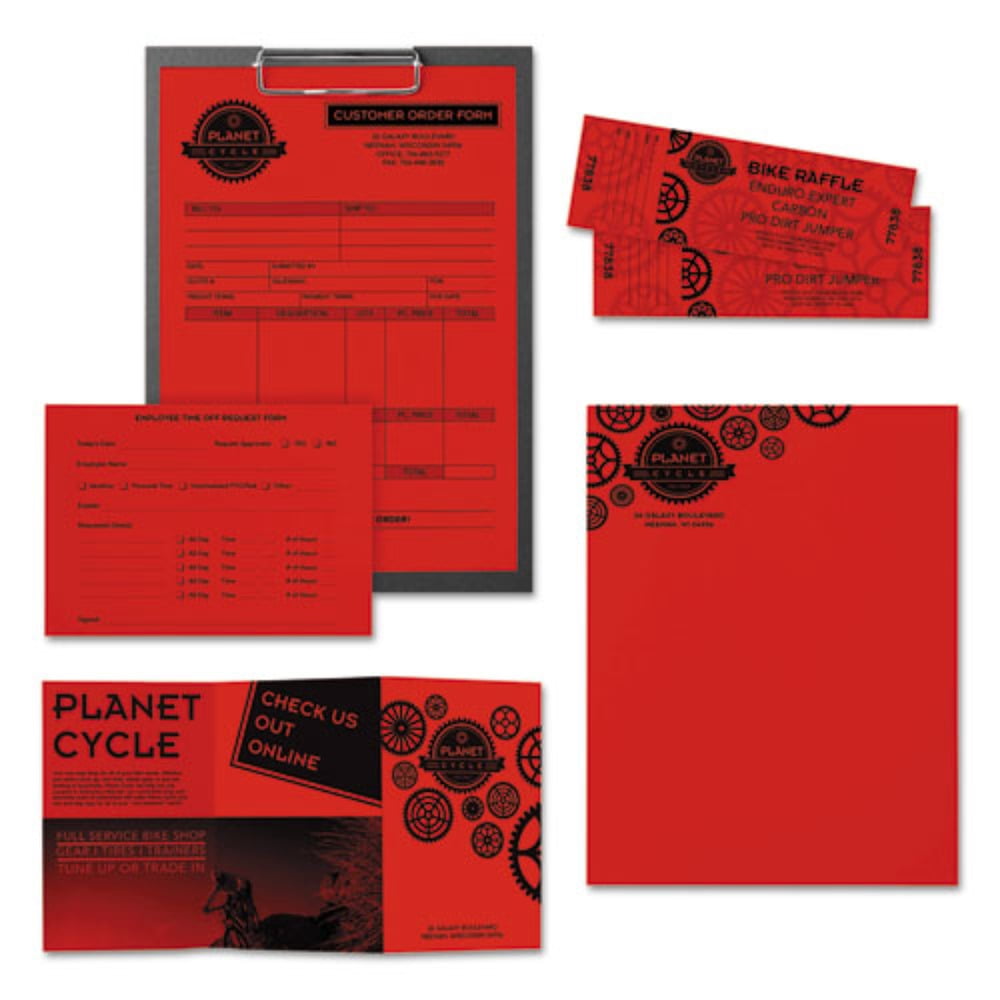 Neenah 30% Recycled Bright Color Paper, 8 1/2in x 11in, 24 Lb, FSC Certified, Re-Entry Red, Ream Of 500 Sheets, 21558 - Image 2