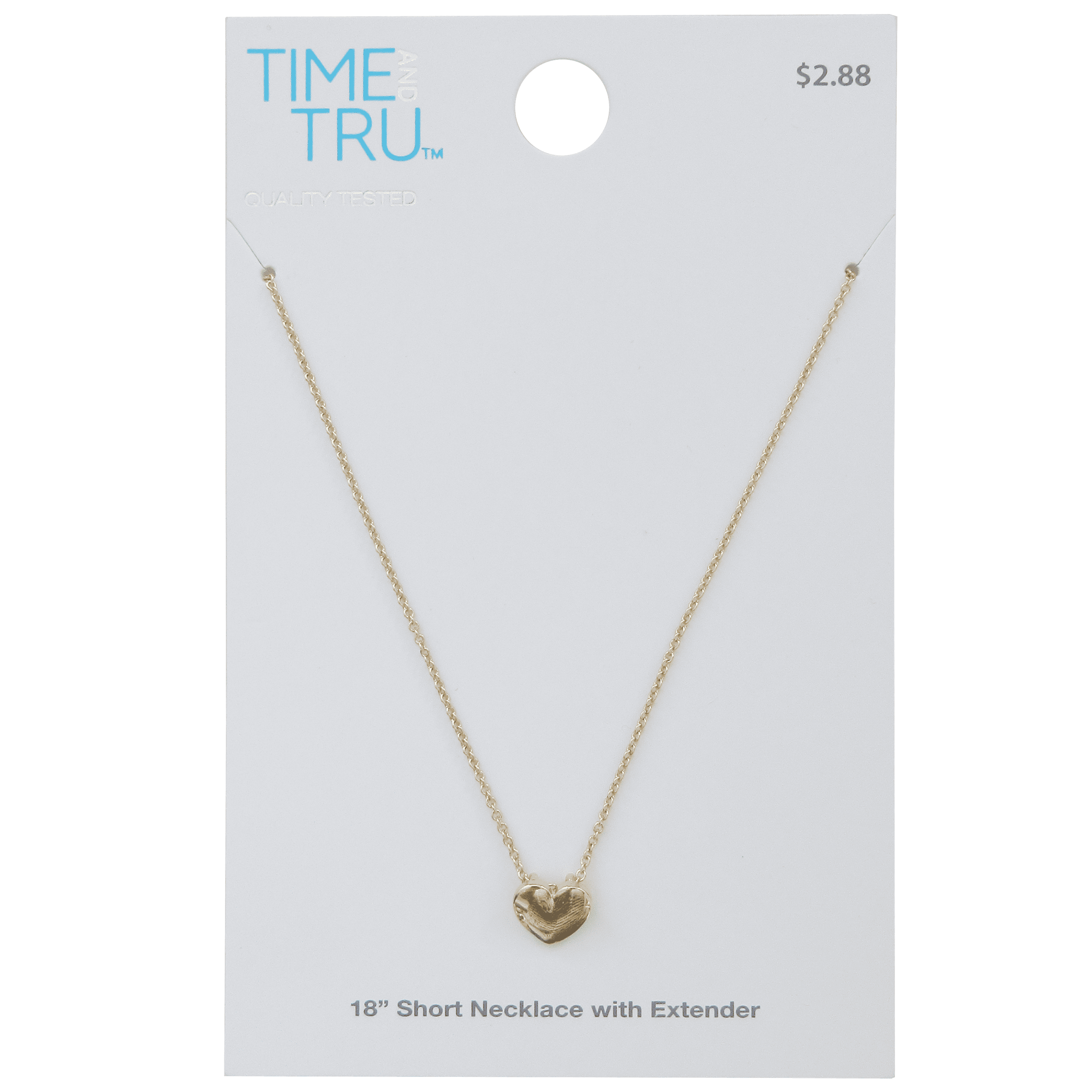 Women's Gold Tone Heart Pendant Necklace 18" with Extender - Image 4