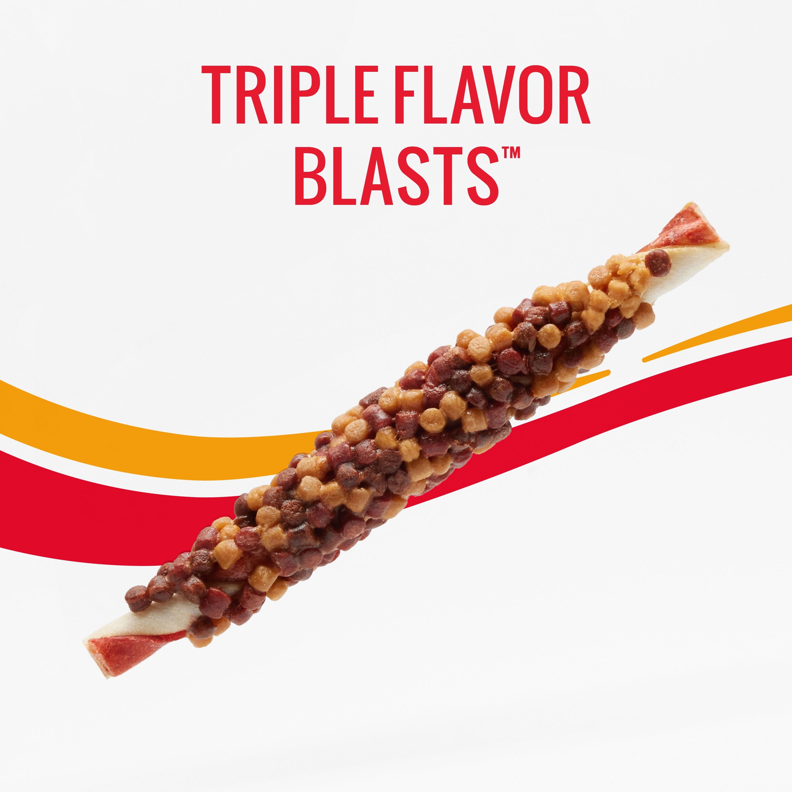 Triple Flavor Blasts, Rawhide Chews for All Dogs, 12 oz - Image 3