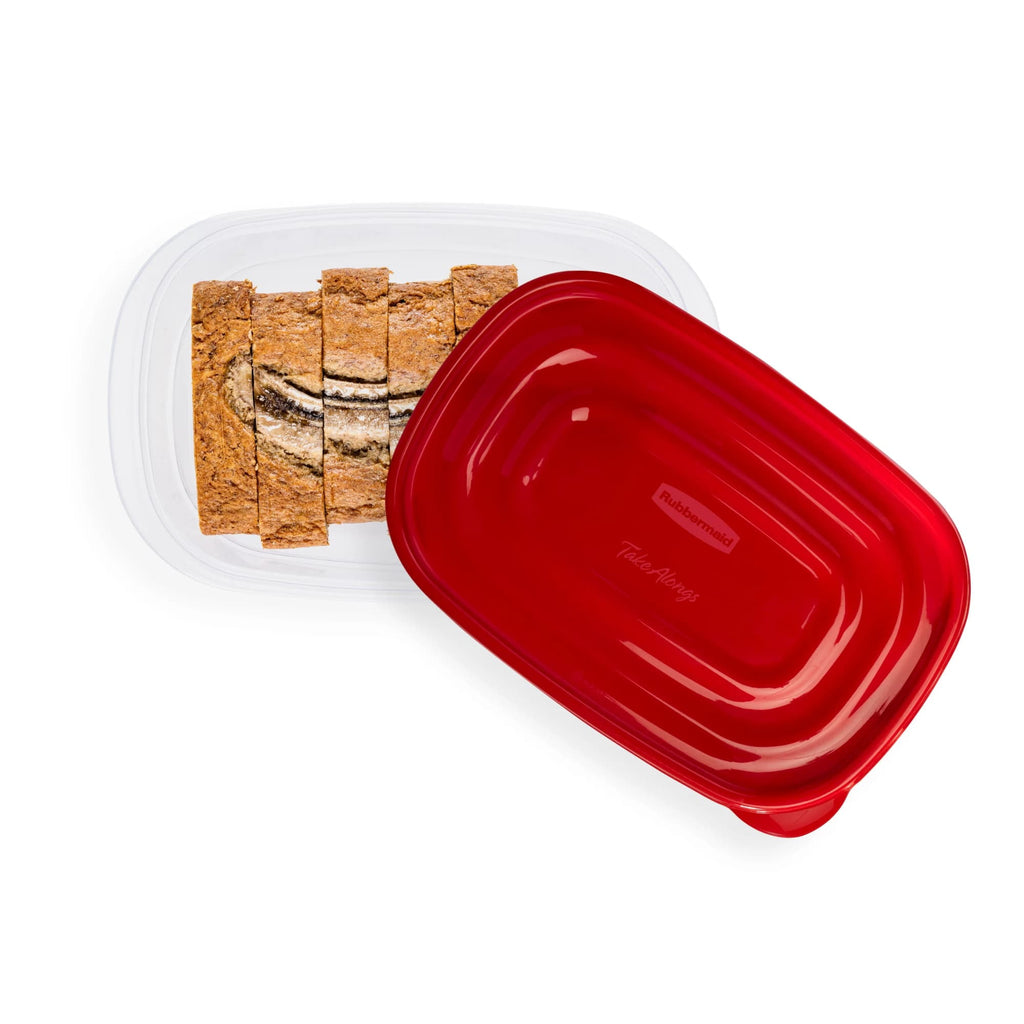 TakeAlongs, 8 Cups, 2 Packs, Red, Plastic Deep Rectangle Food Storage Containers - Image 3