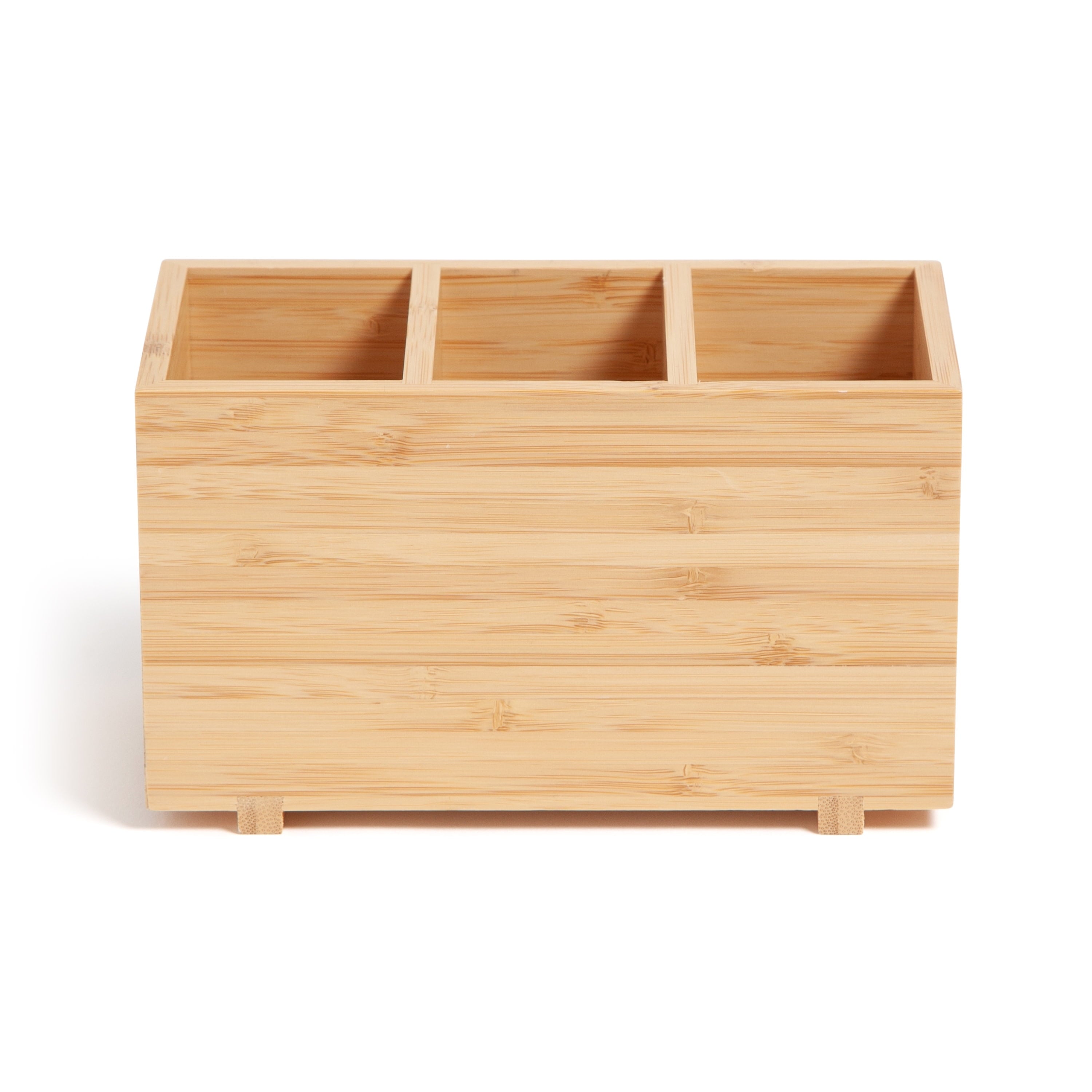 Zen Desktop Organizer, 7" x 3.5" x 4.2", Bamboo, Made of Natural Materials - Image 4