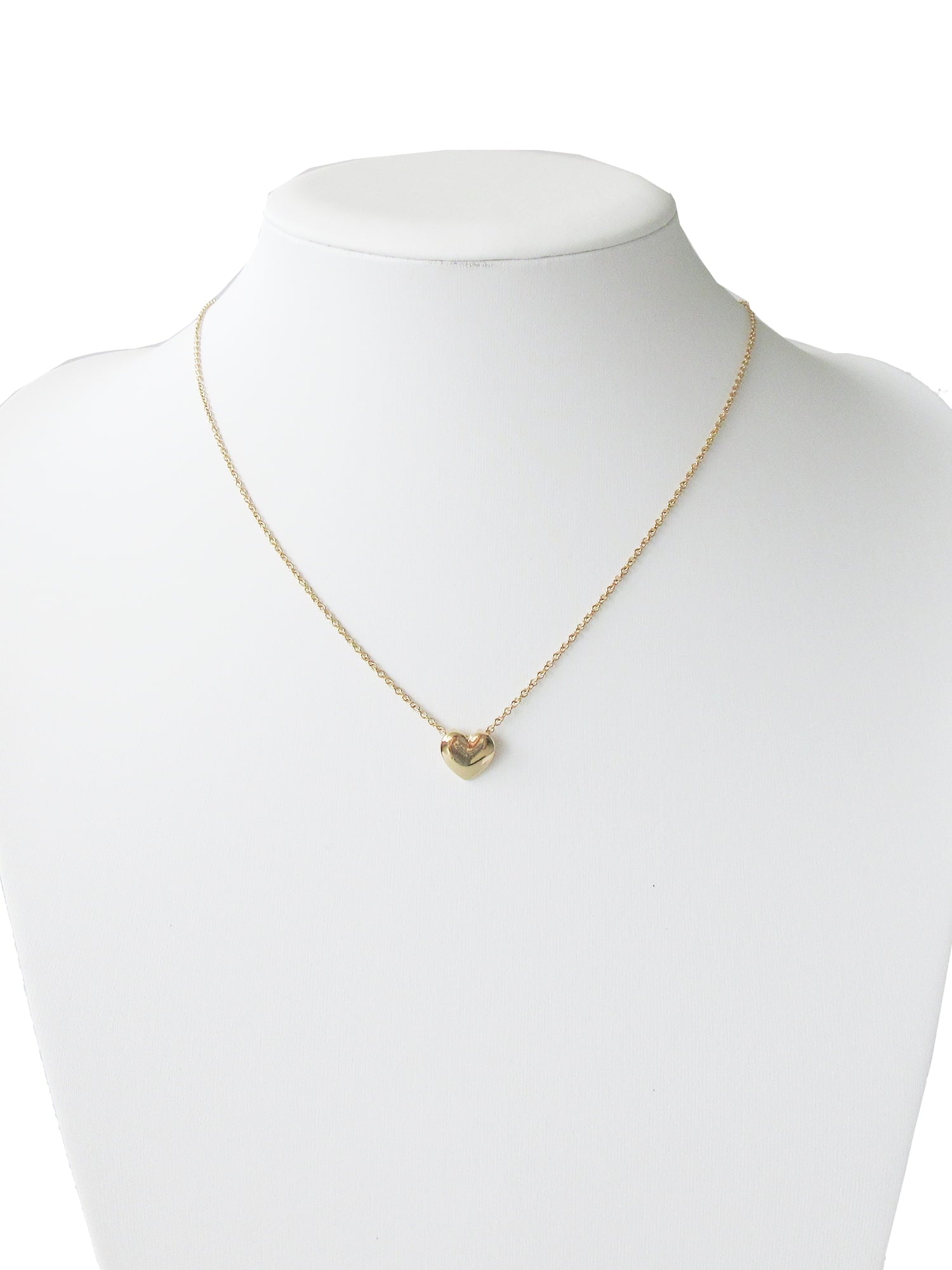 Women's Gold Tone Heart Pendant Necklace 18" with Extender - Image 3