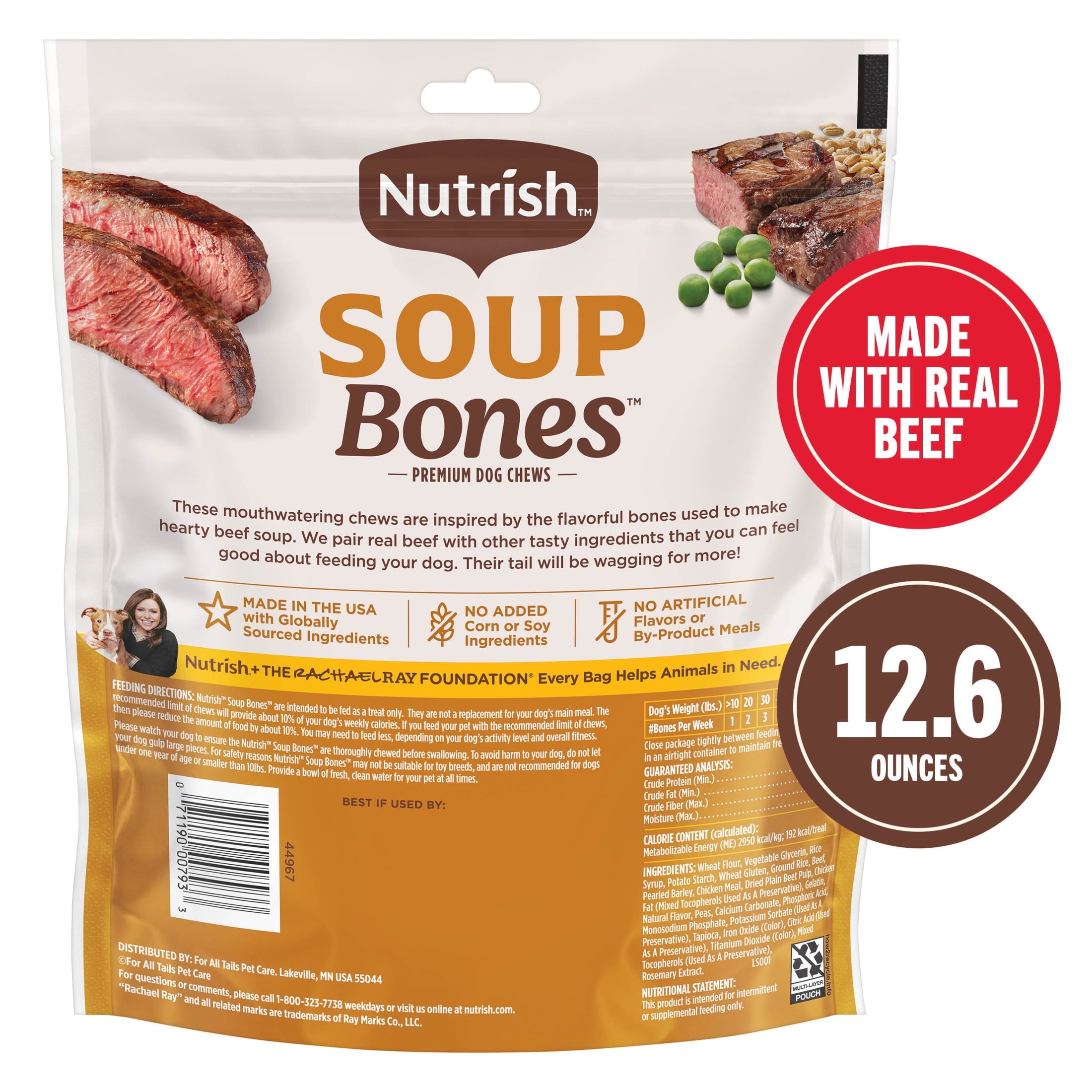 Soup Bones Premium Dog Chews with Real Beef and Barley, 6 Chews (Rachael Ray) - Image 3