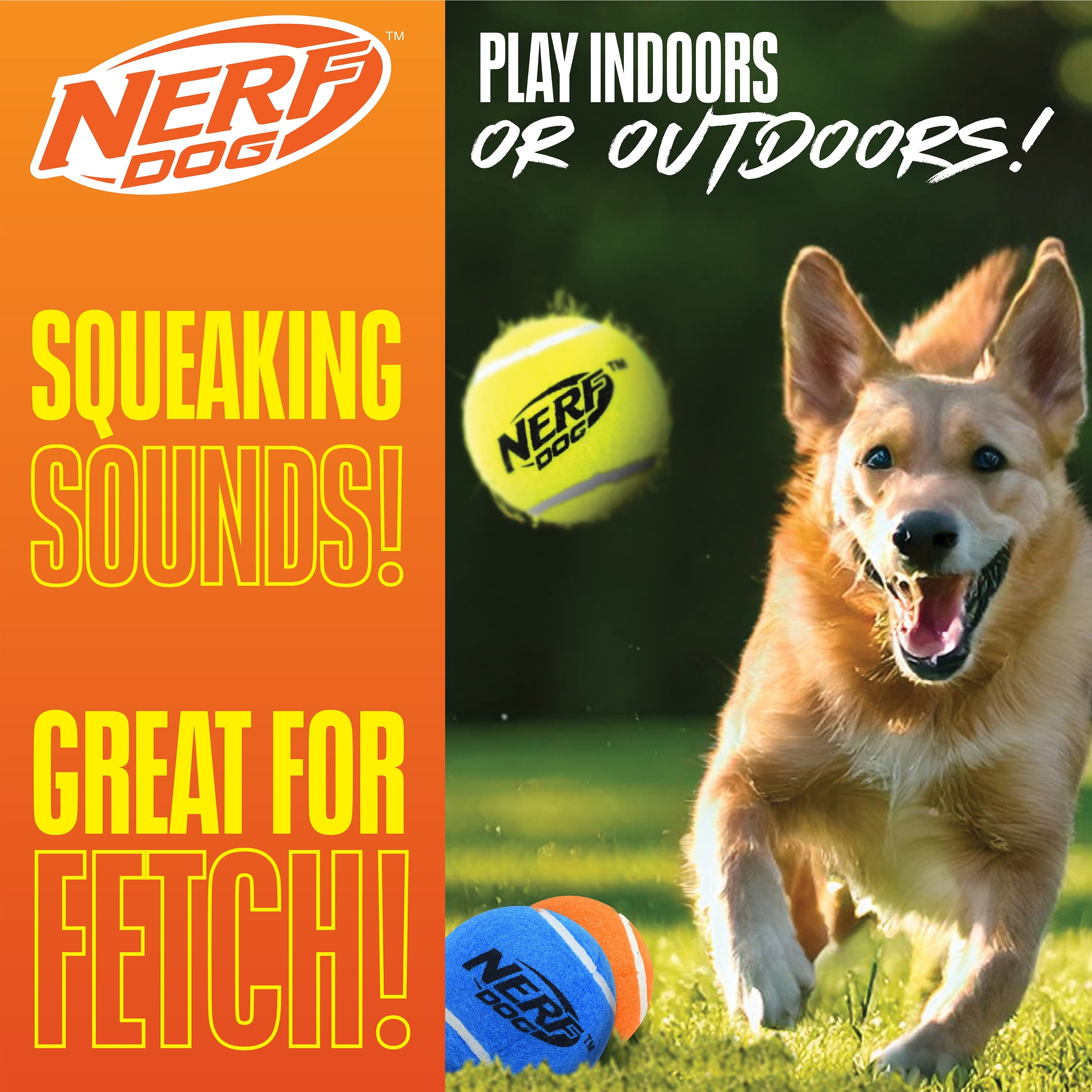 Squeak Tennis Ball Dog Toy, 2.5 inch, 3 Pack - Image 5