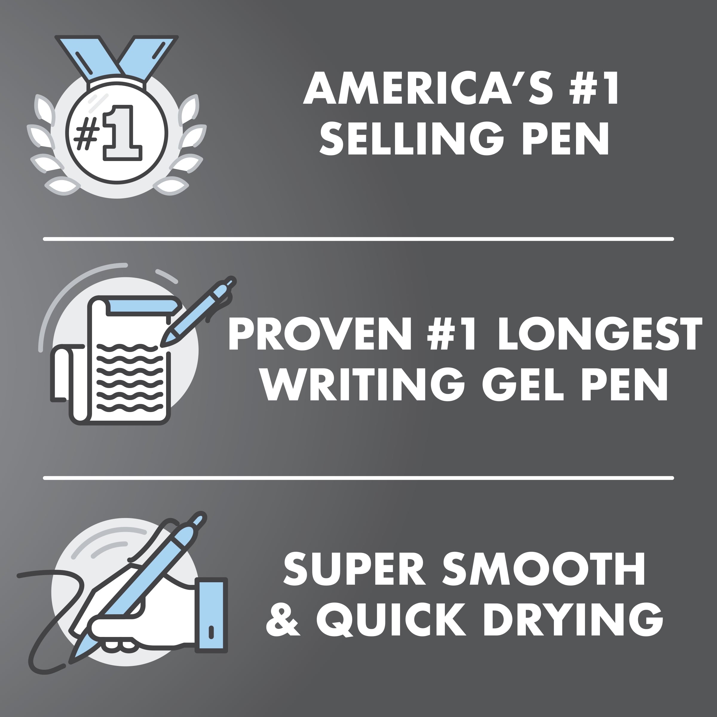 Pilot G2 Retractable Gel Ink Pens, Fine Point, 0.7 mm, Black Ink, 10 Pack - Image 2